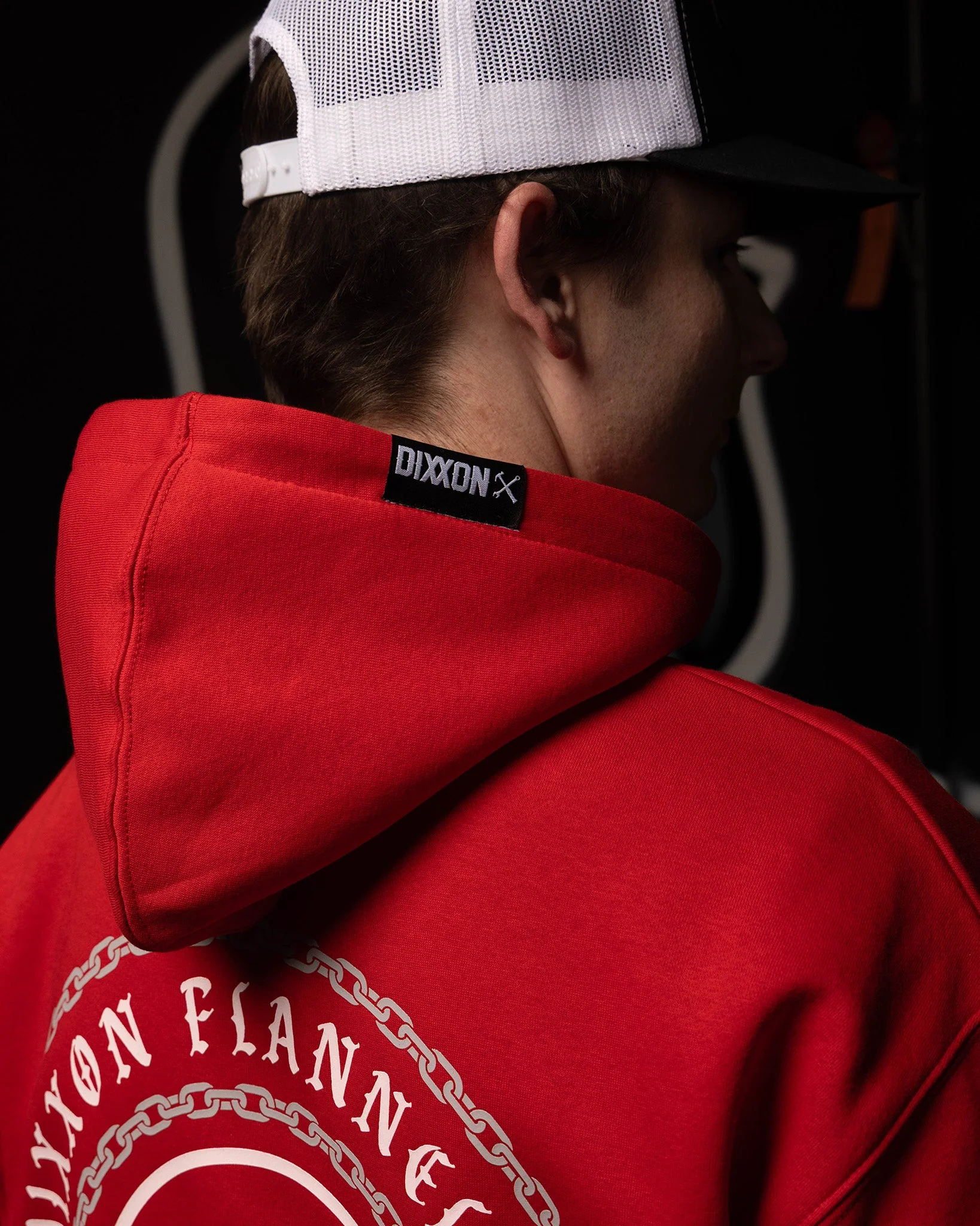 Gray & White Linked Pullover Hoodie - Red - Image 5