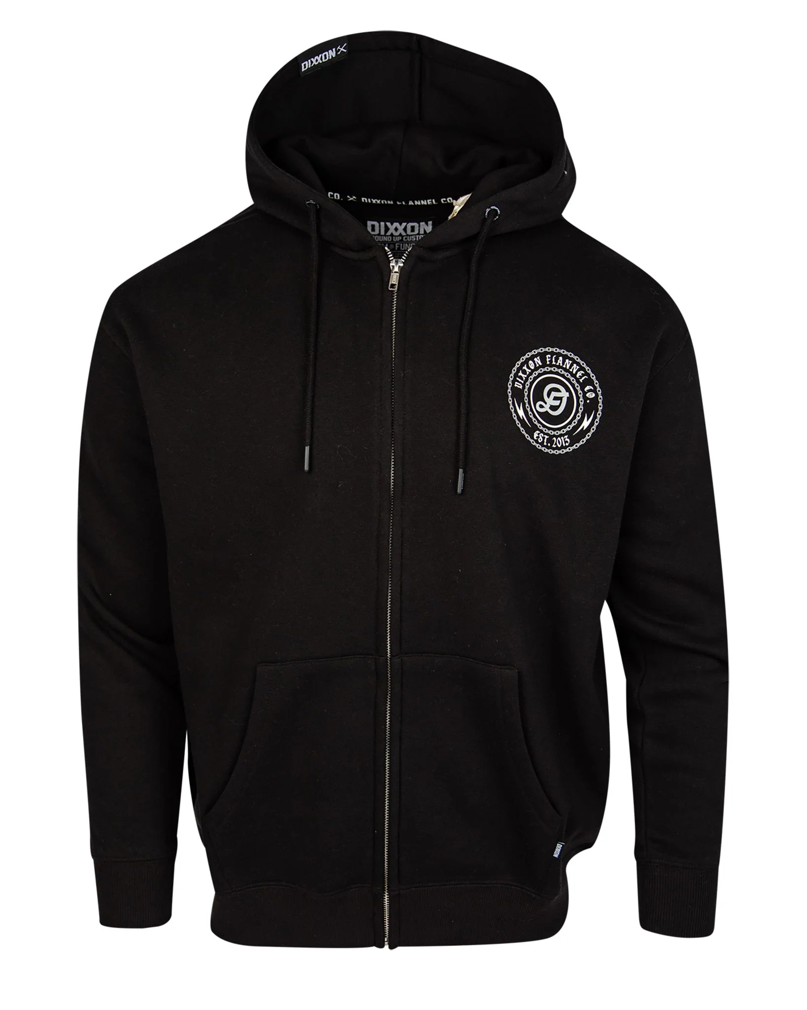 Gray & White Linked Zip Up Hoodie - Black - Image 3