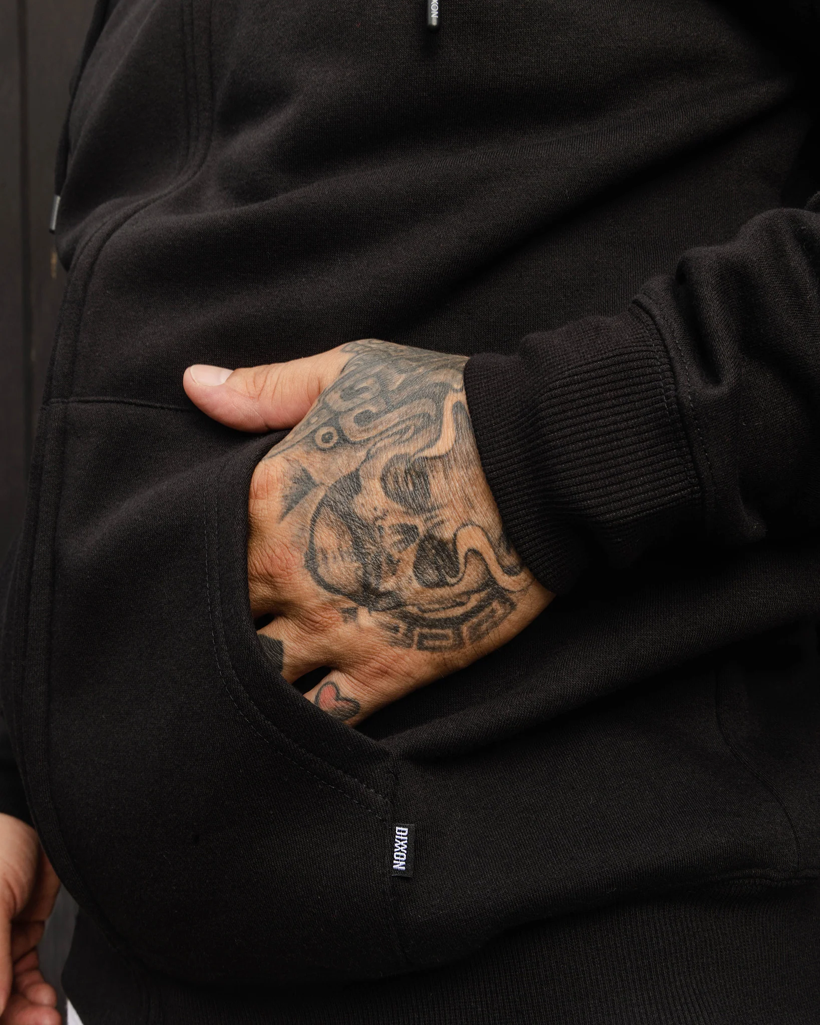 Gray & White Linked Zip Up Hoodie - Black - Image 6