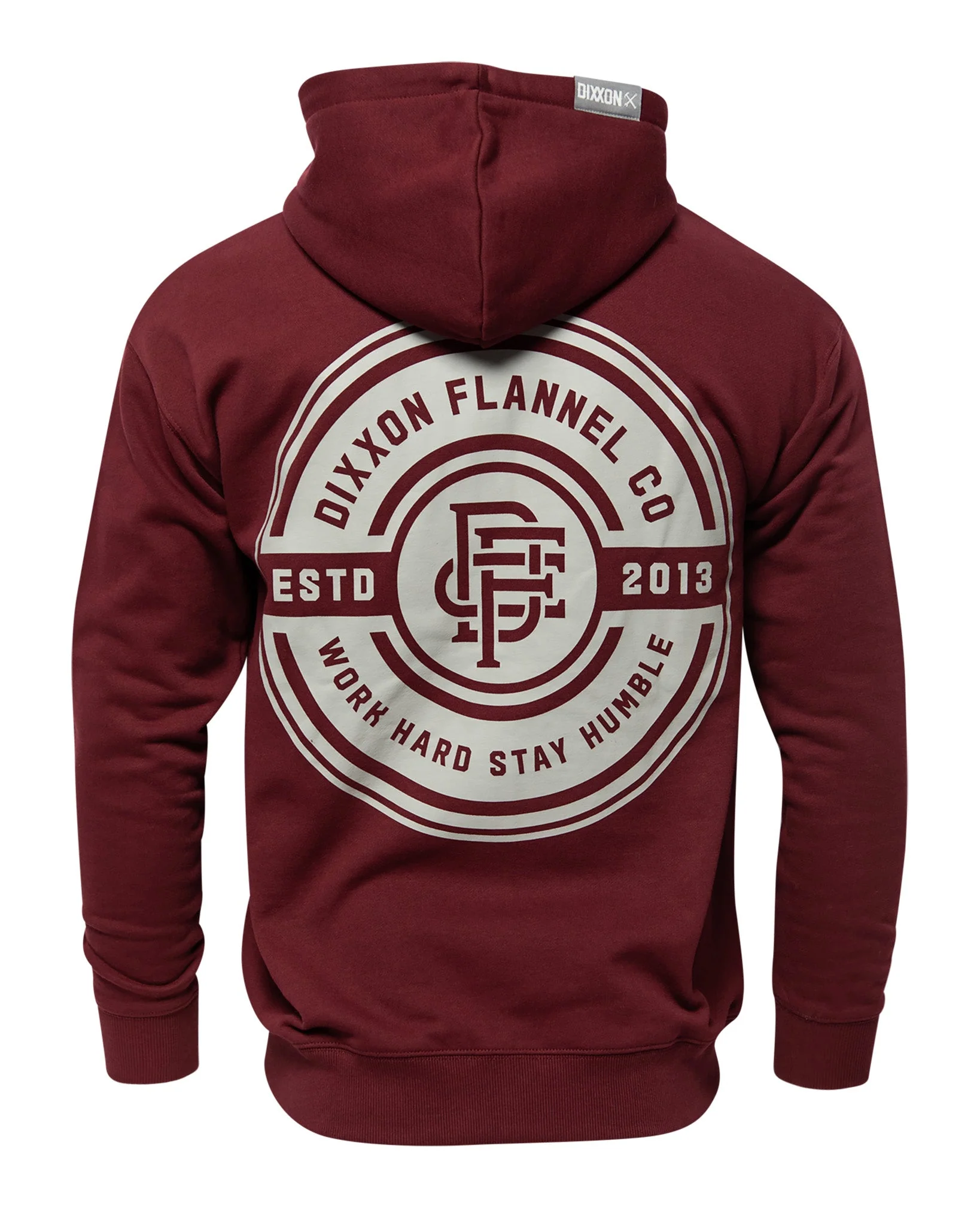 Gray Work Hard Badge Zip Up - Maroon - Image 2