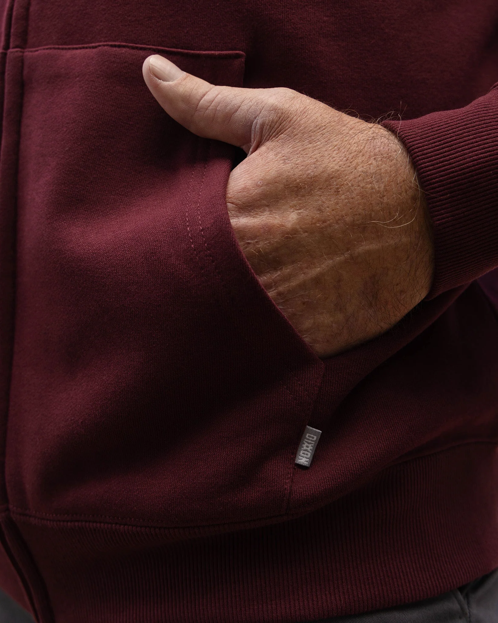 Gray Work Hard Badge Zip Up - Maroon - Image 8