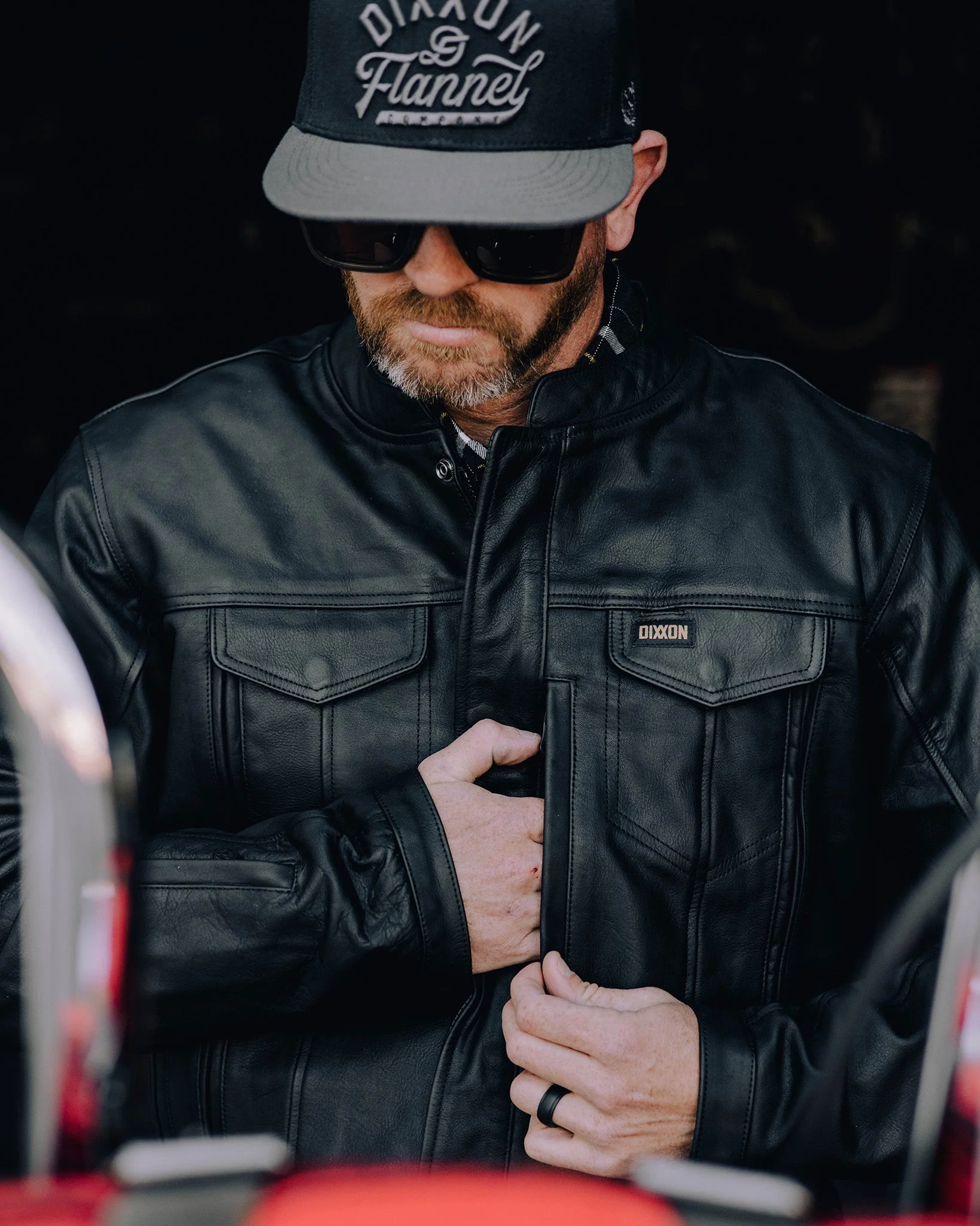 Hudson Leather Jacket - Black - Image 5