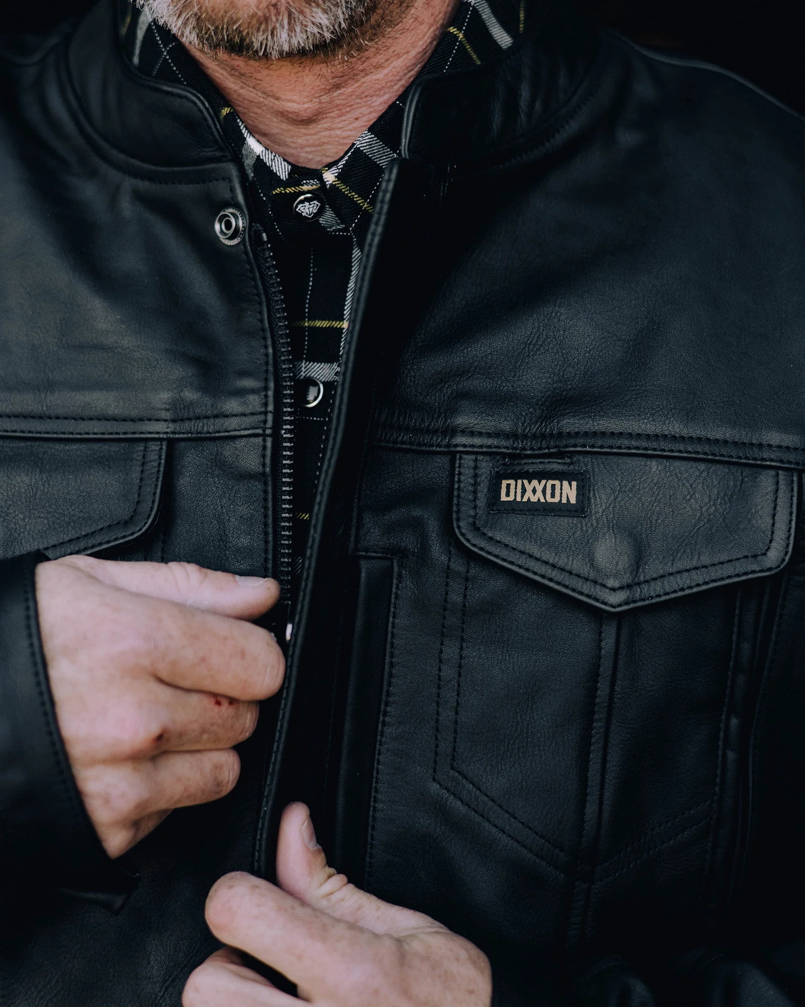 Hudson Leather Jacket - Black - Image 6