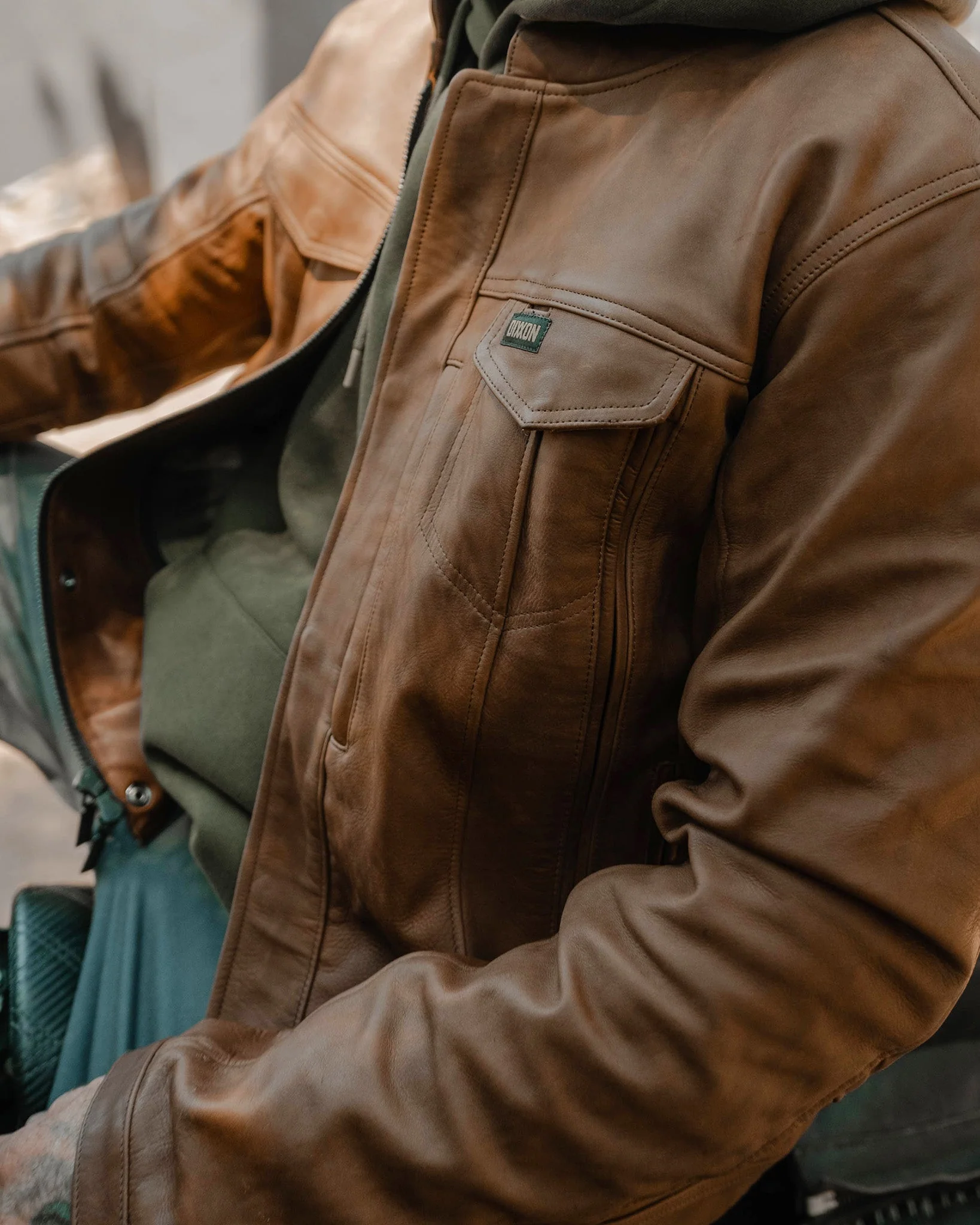 Hudson Leather Jacket - Mohagany - Image 7