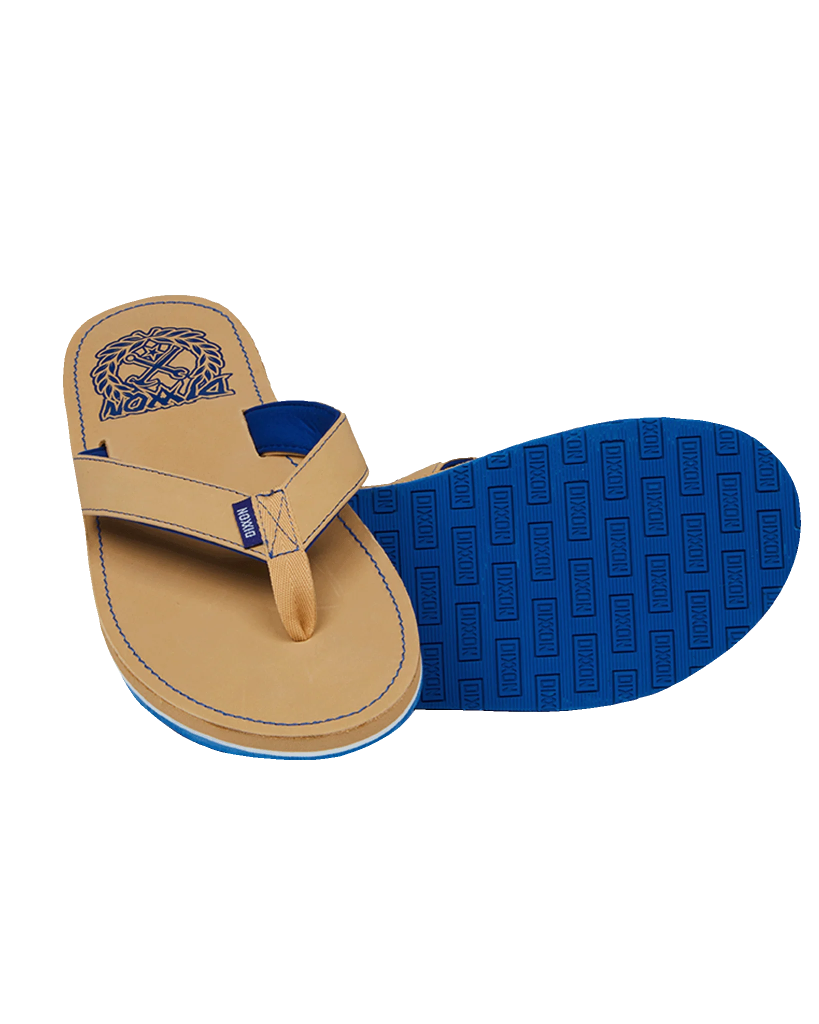 Leather Sandals - Tan & Blue - Image 2