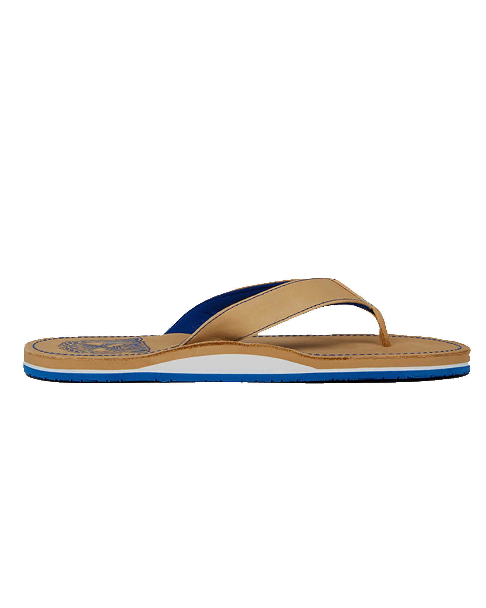 Leather Sandals - Tan & Blue - Image 3