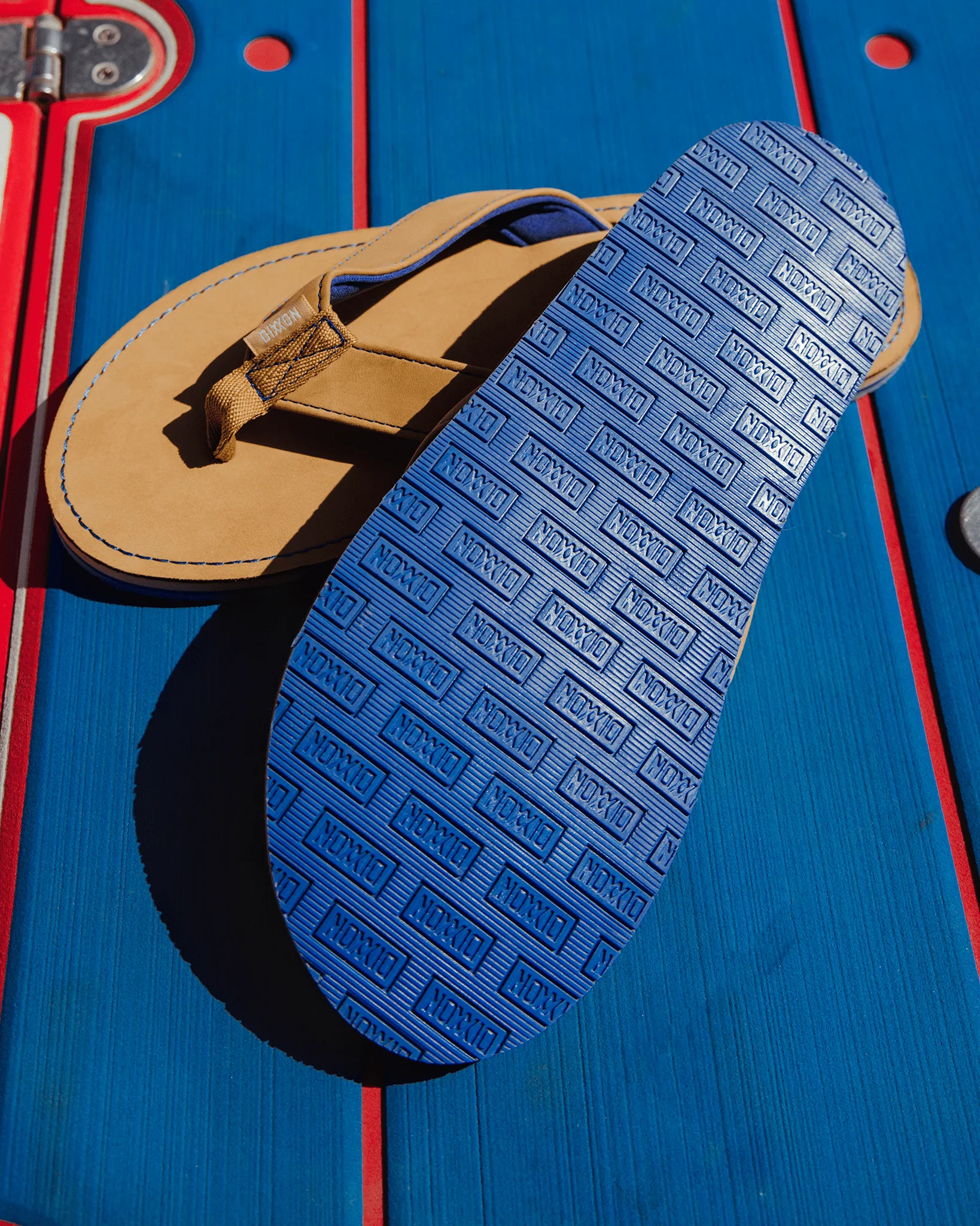 Leather Sandals - Tan & Blue - Image 5
