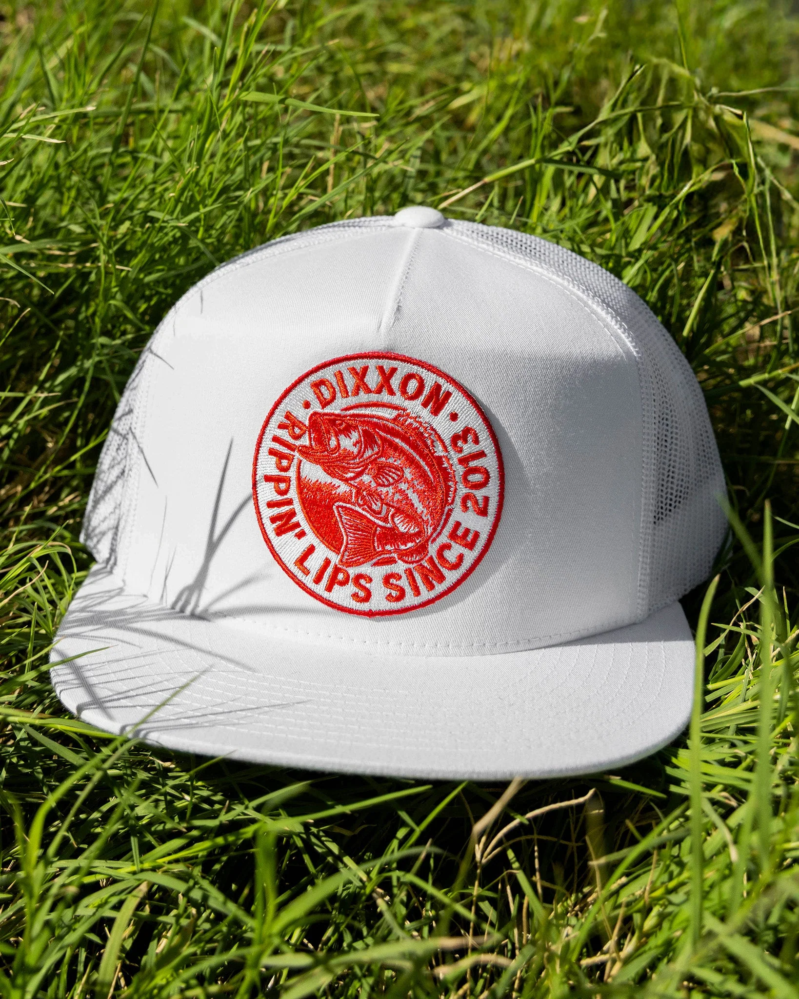 Lip Ripper Flat Bill Trucker Snapback - Red & White - Image 2