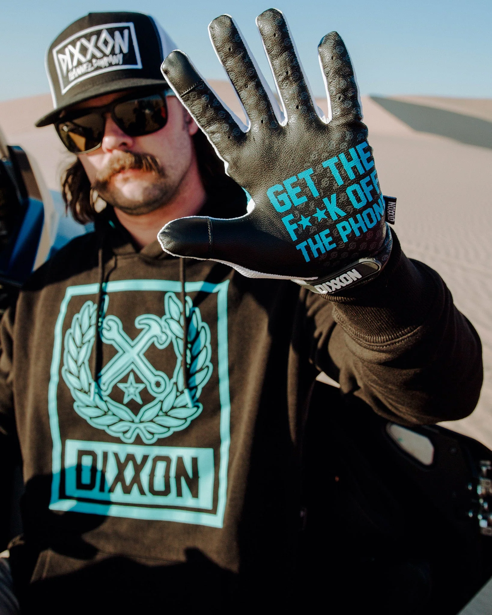 Monogram Moto Gloves - Aqua - Image 2