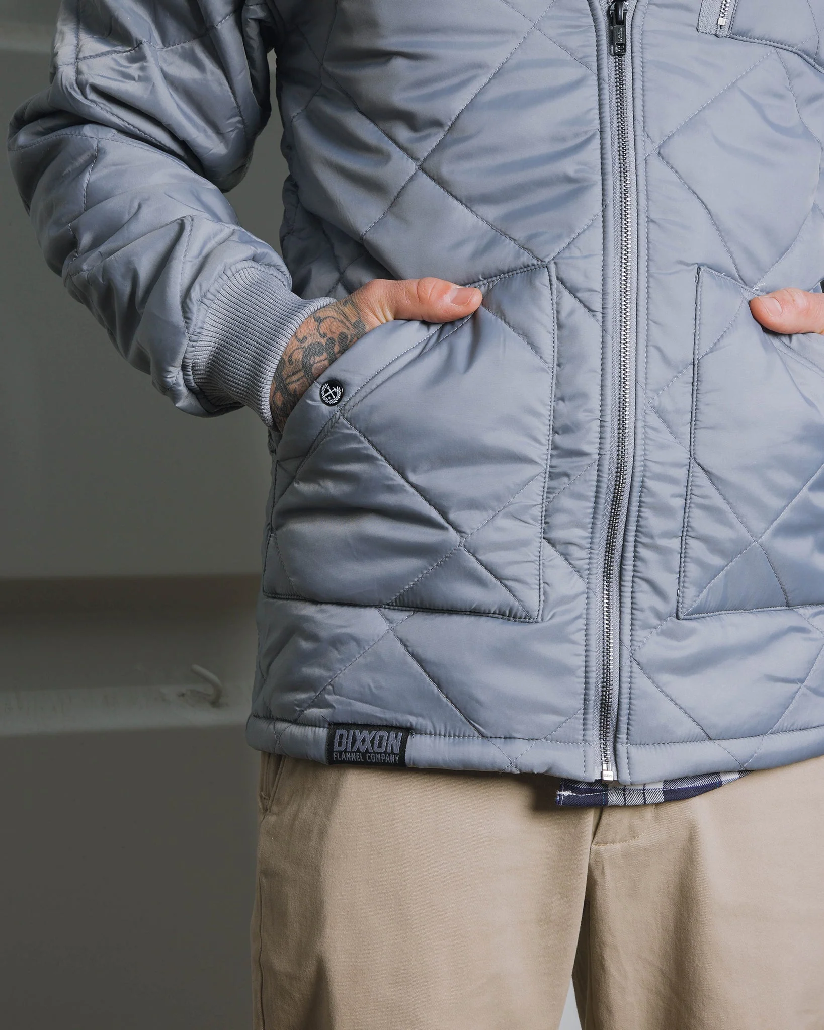 Morning Fog Diamond Stitch Quilted Jacket - Image 8