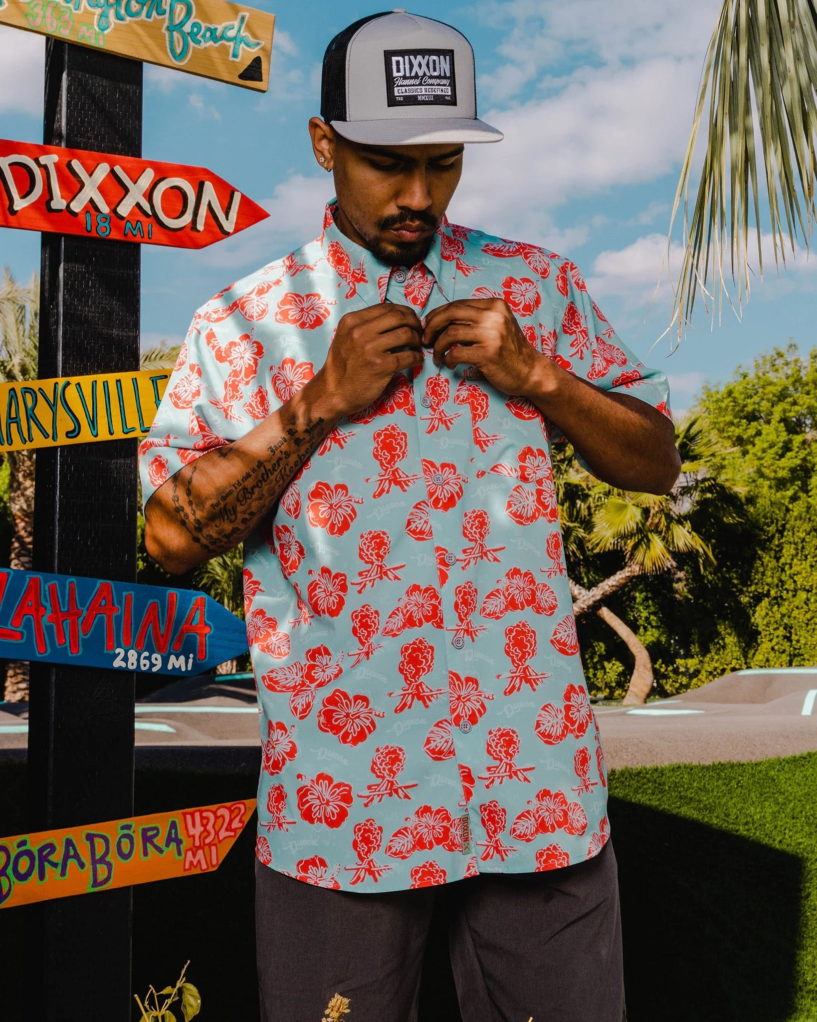 Mount Wannahockaloogie Party Shirt - Blue & Red - Image 2