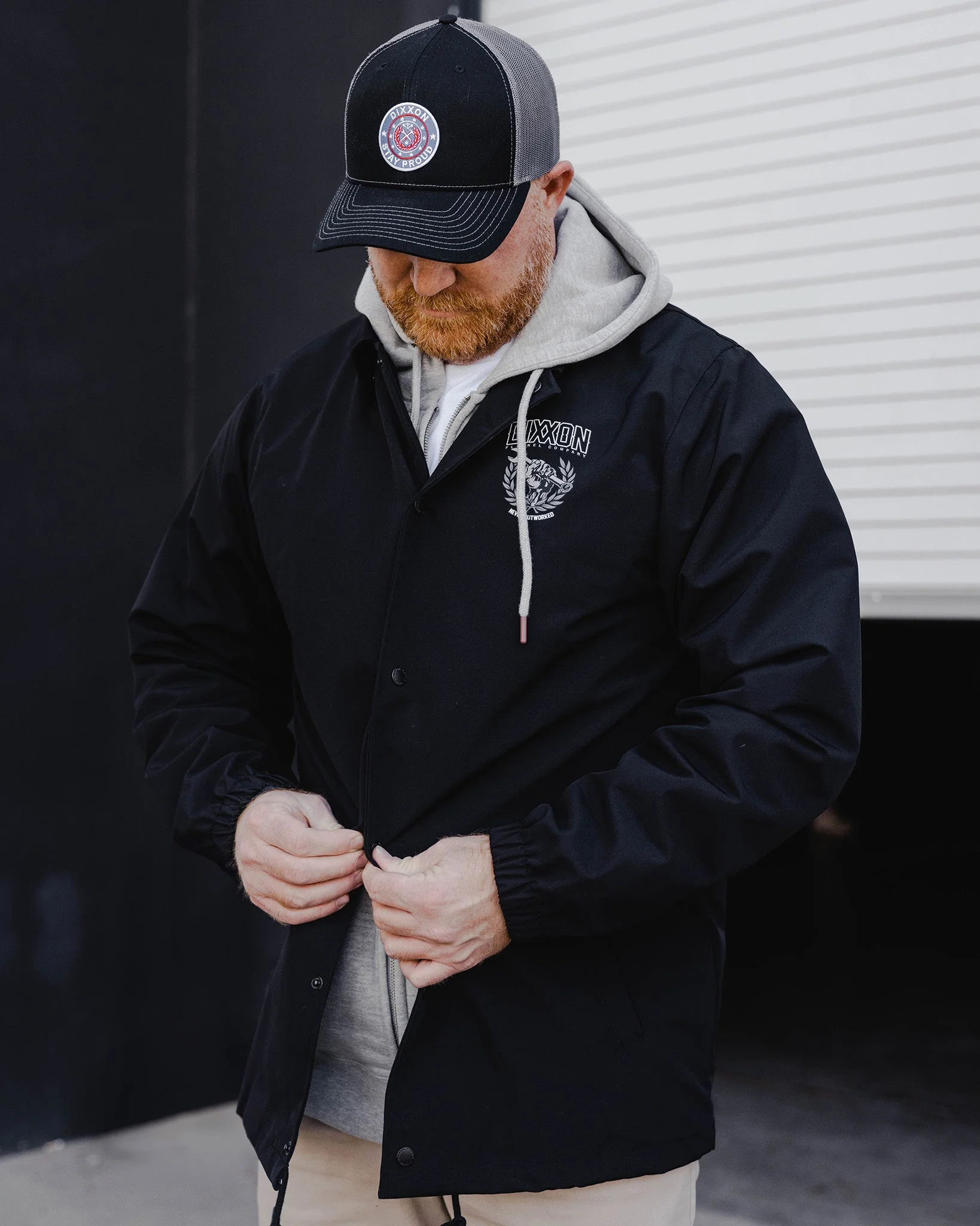 Never Outworked Coaches Jacket - Black - Image 4