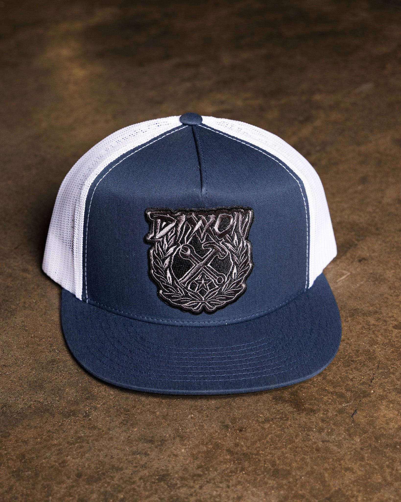 Party Crest Flat Bill Trucker Snapback - Black & Gray - Image 3