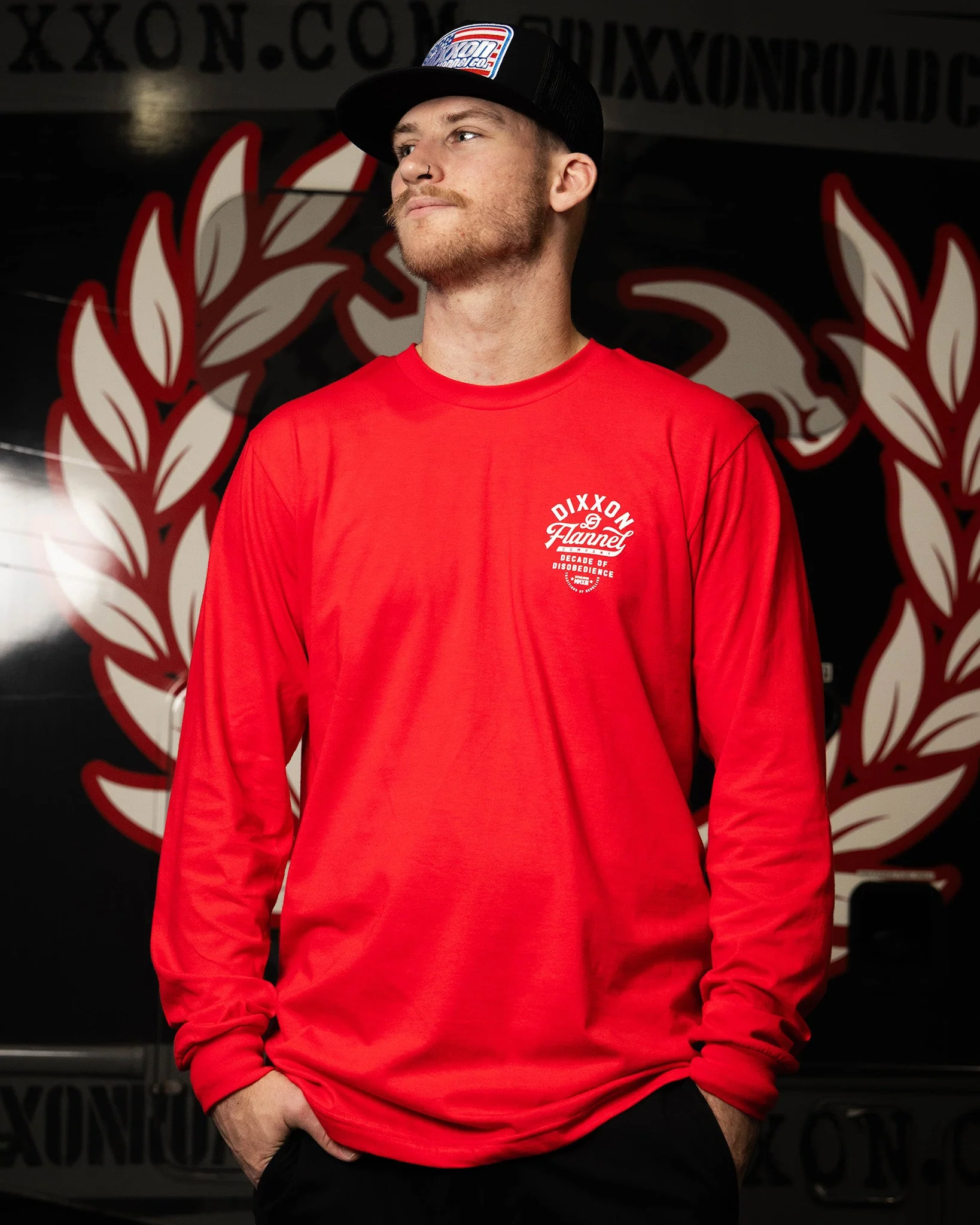 Pastime Long Sleeve T-Shirt - Red - Image 2