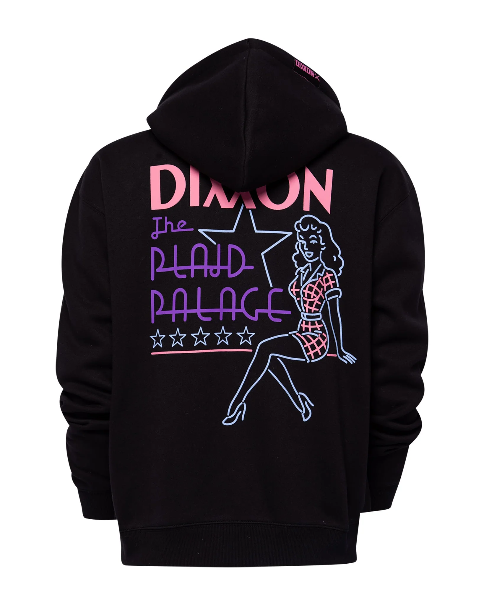 Women's Pink Plaid Palace Zip Up Hoodie - Black - Image 2