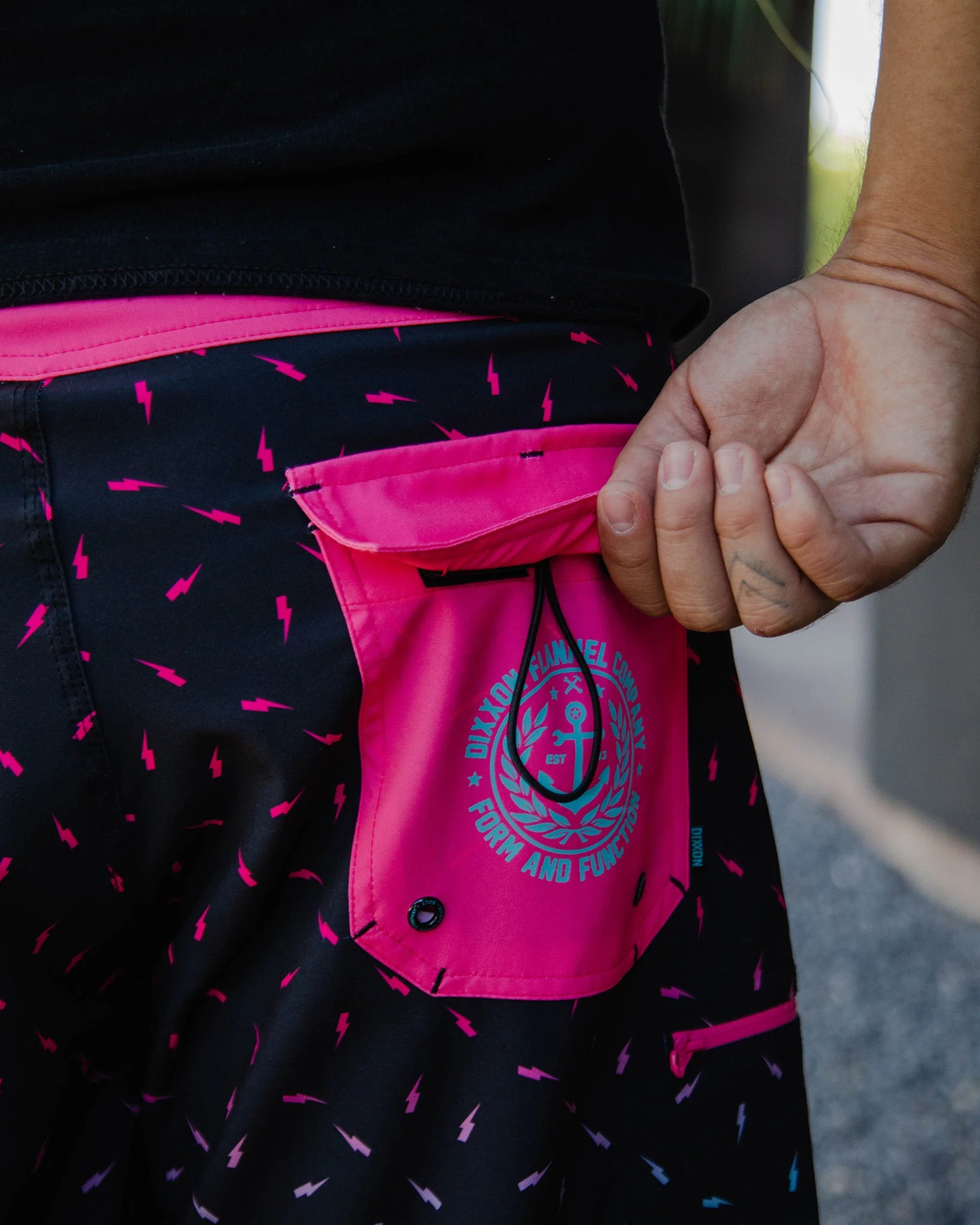 Pink & Teal Bolt Boardshorts - Image 3