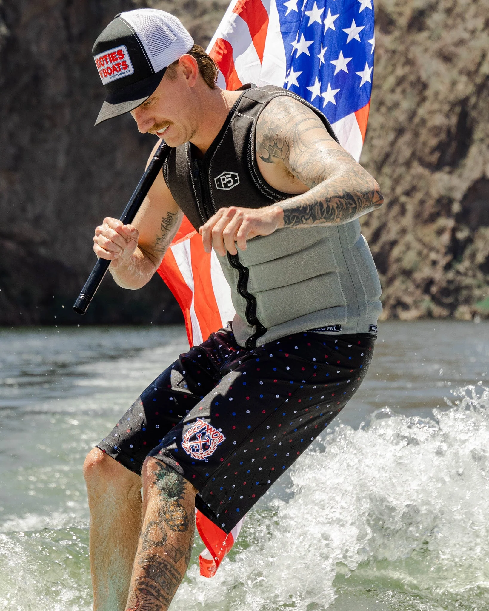Polkacide Boardshorts - Red, White, & Blue - Image 5