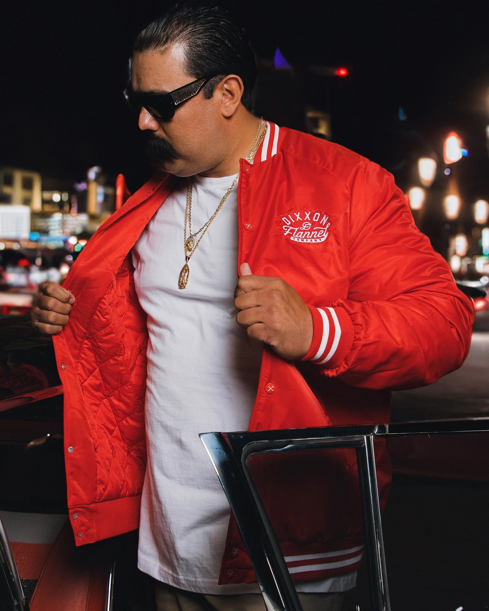 Red Pastime Nylon Varsity Jacket - Image 4