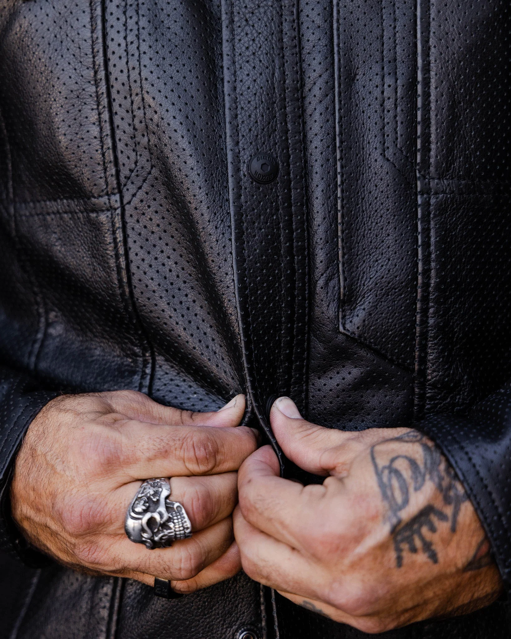 Reno Perforated Leather Shirt - Image 6