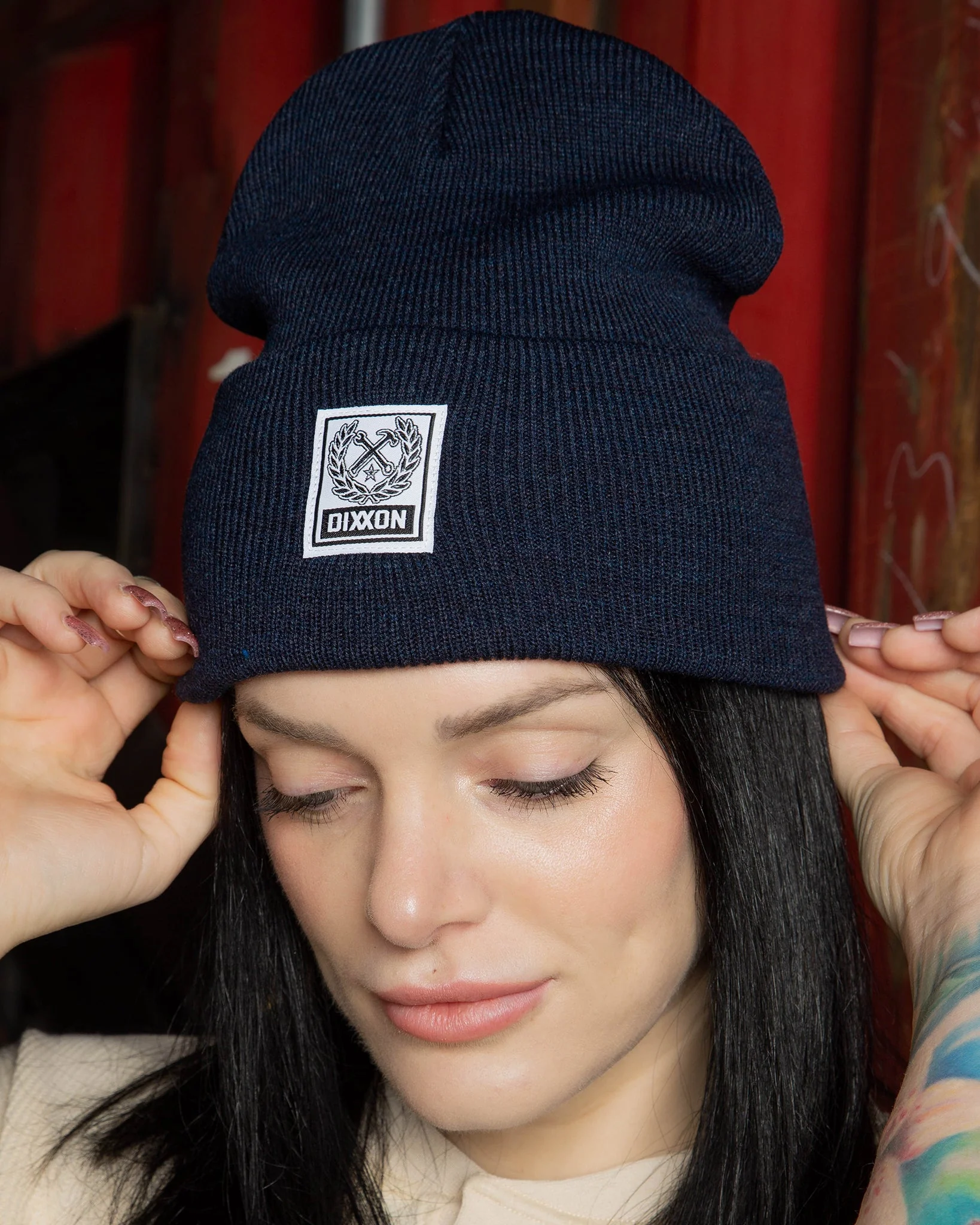 Ribbed Beanie - Heather Navy - Image 3