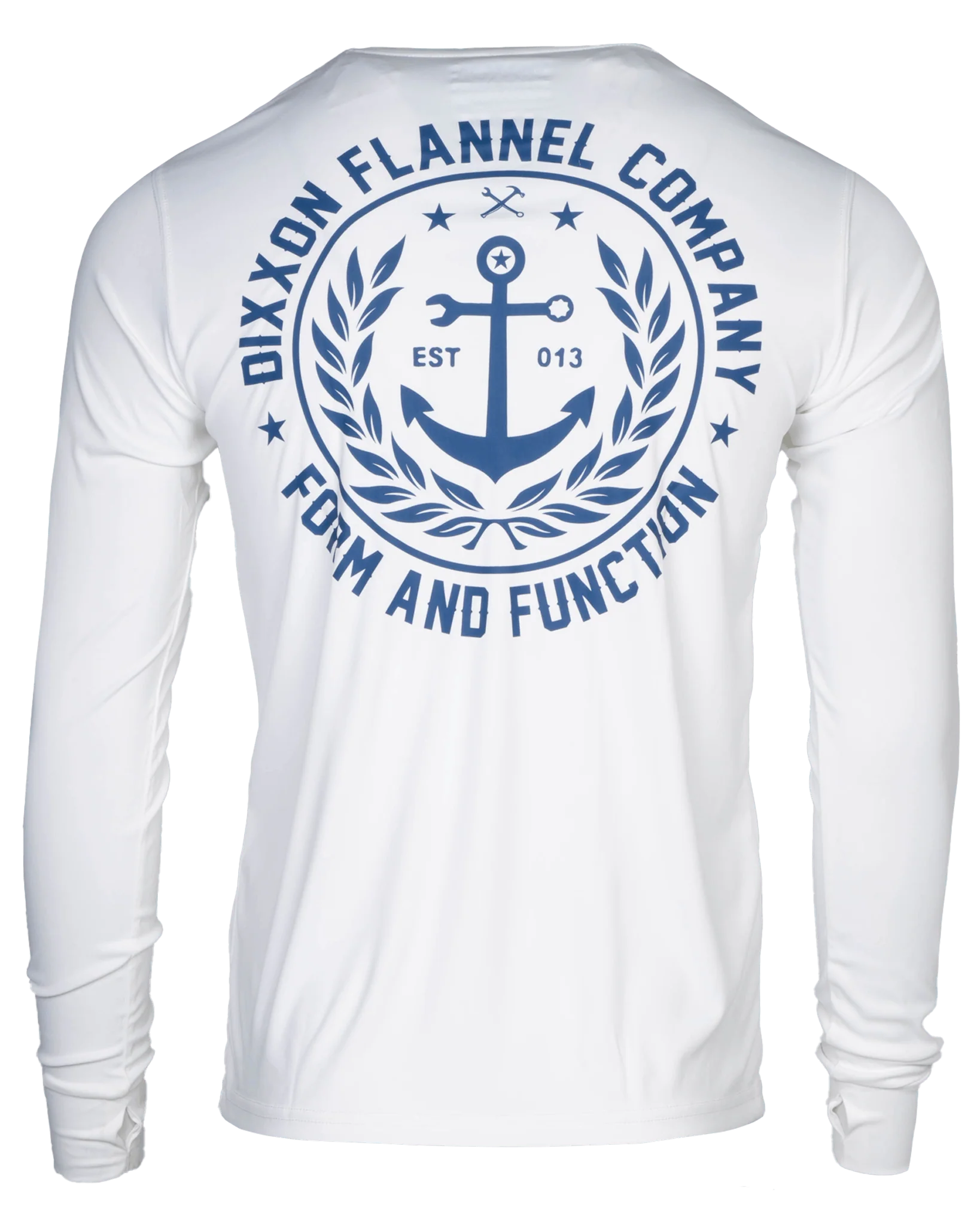 Salty Crest UV Long Sleeve T-Shirt - White & Blue - Image 2