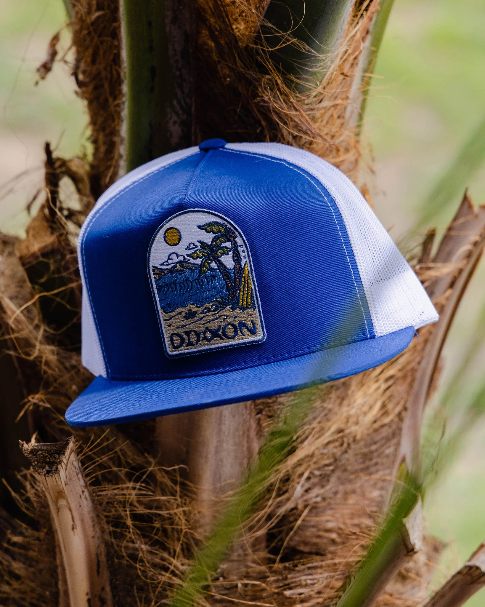 Seaside Flat Bill Trucker Snapback - Blue & Tan - Image 2
