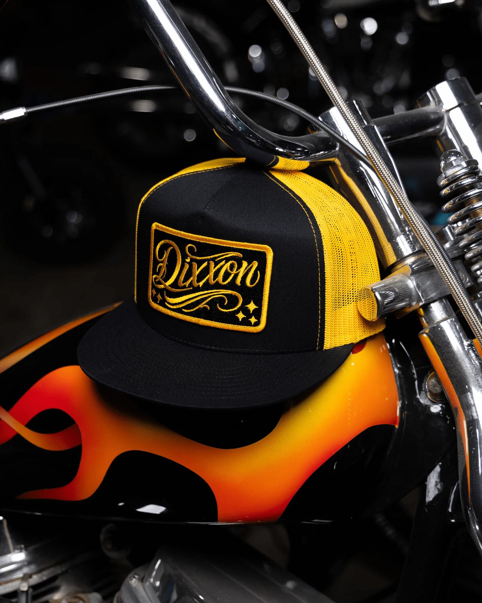 Slammed Flat Bill Trucker Snapback - Gold & Black - Image 2