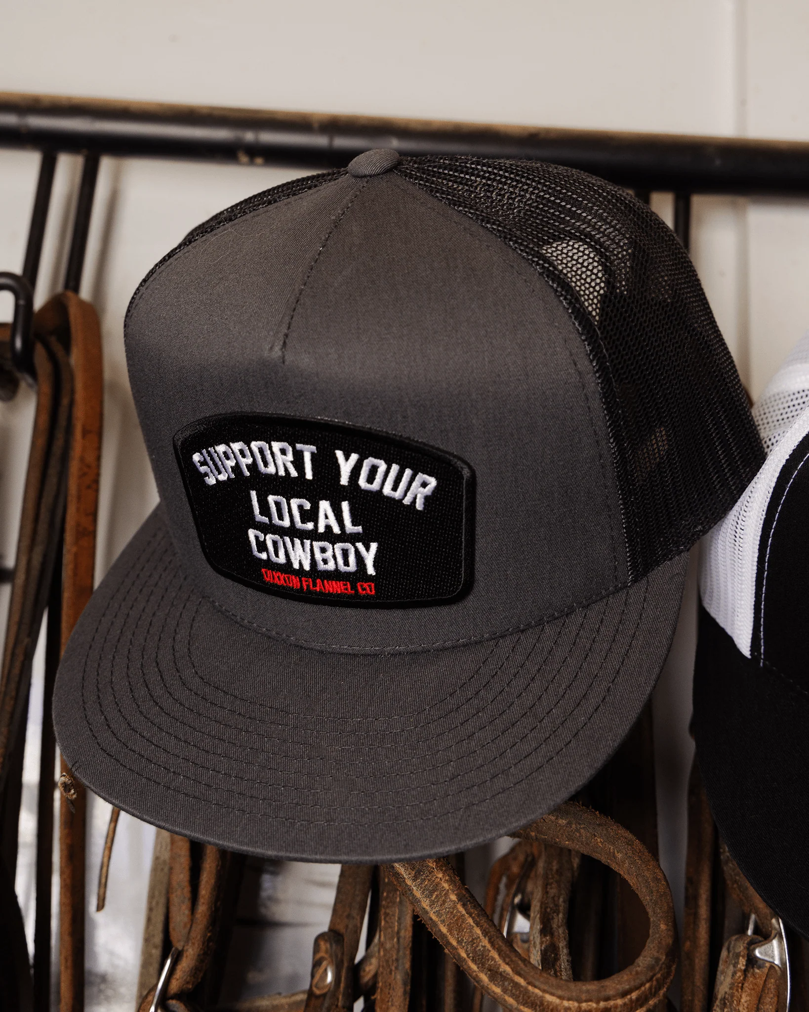 Support Your Local Cowboy Flat Bill Trucker Snapback - Image 4