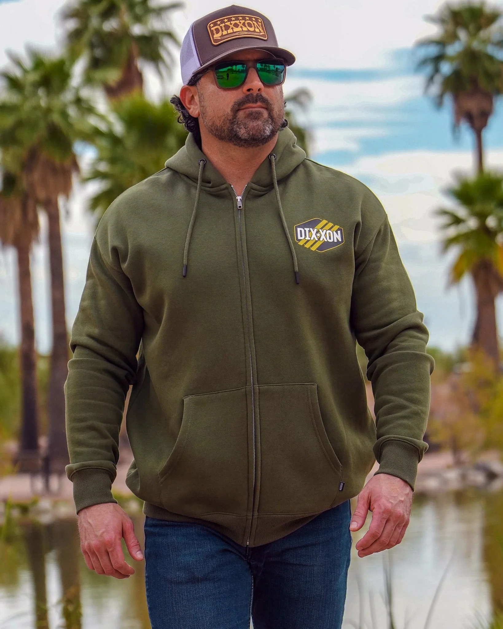 Tactical Badge Zip Up Hoodie - O.D. Green - Image 5