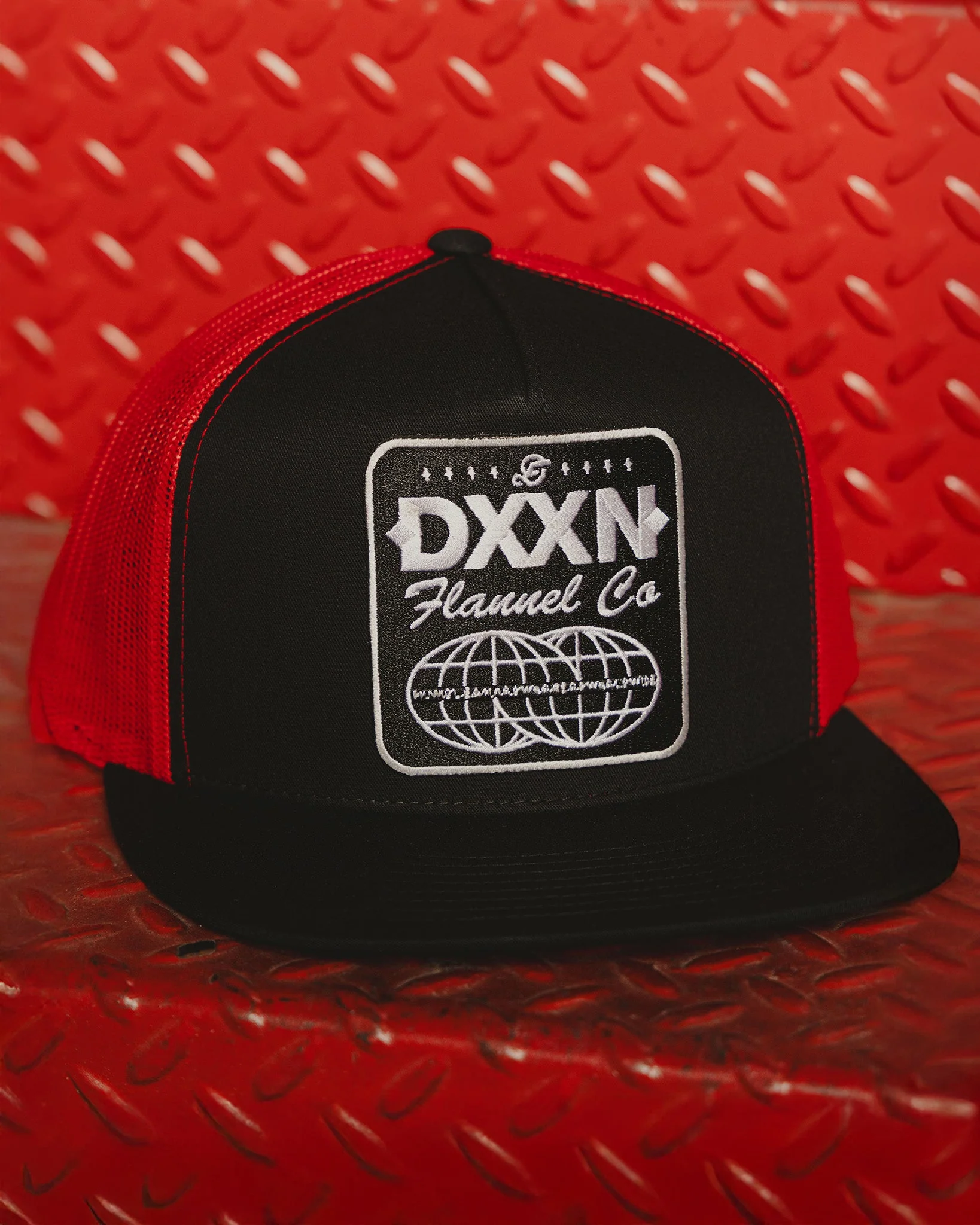 Tech Logo Flat Bill Trucker Snapback - Image 2