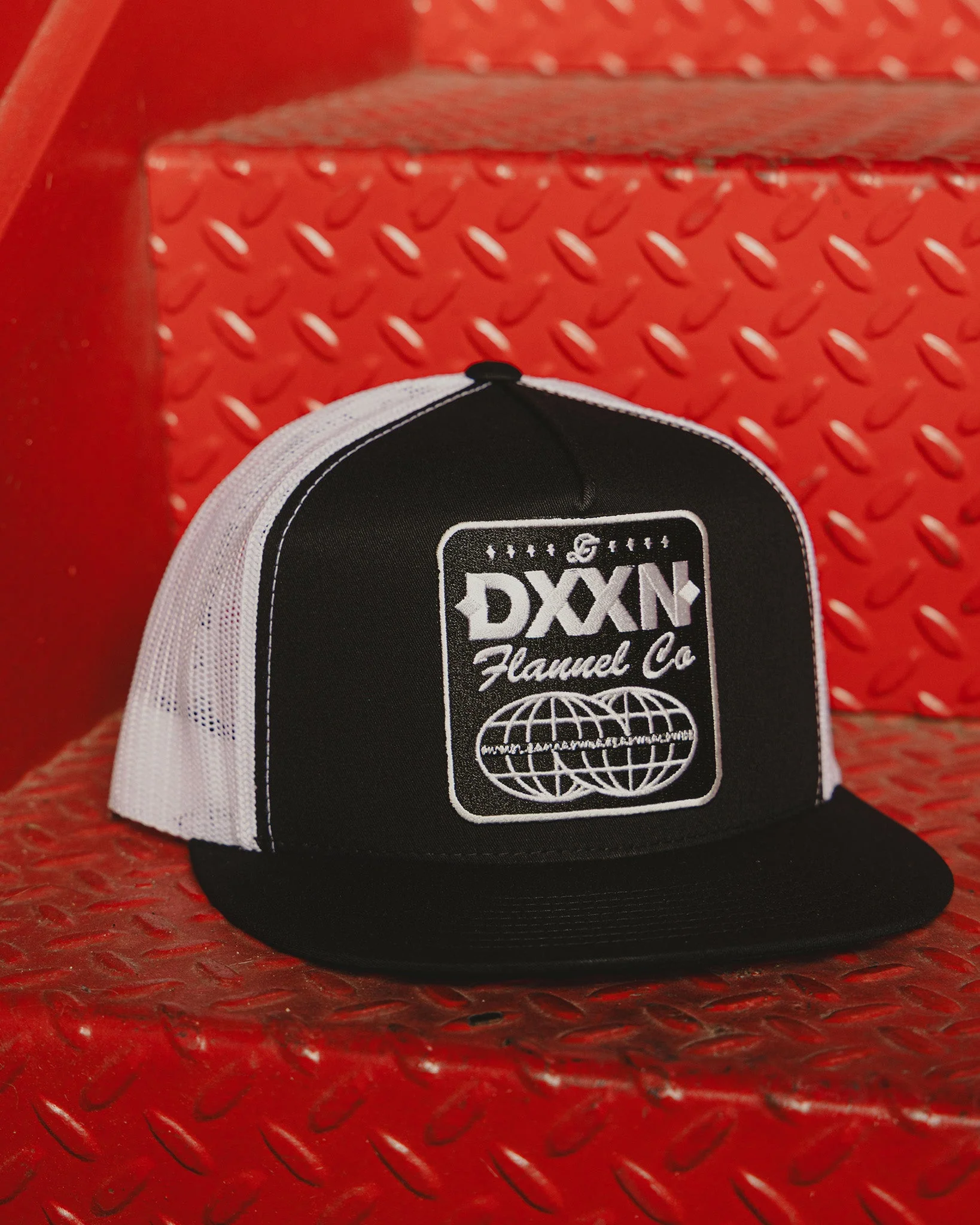 Tech Logo Flat Bill Trucker Snapback - Image 3