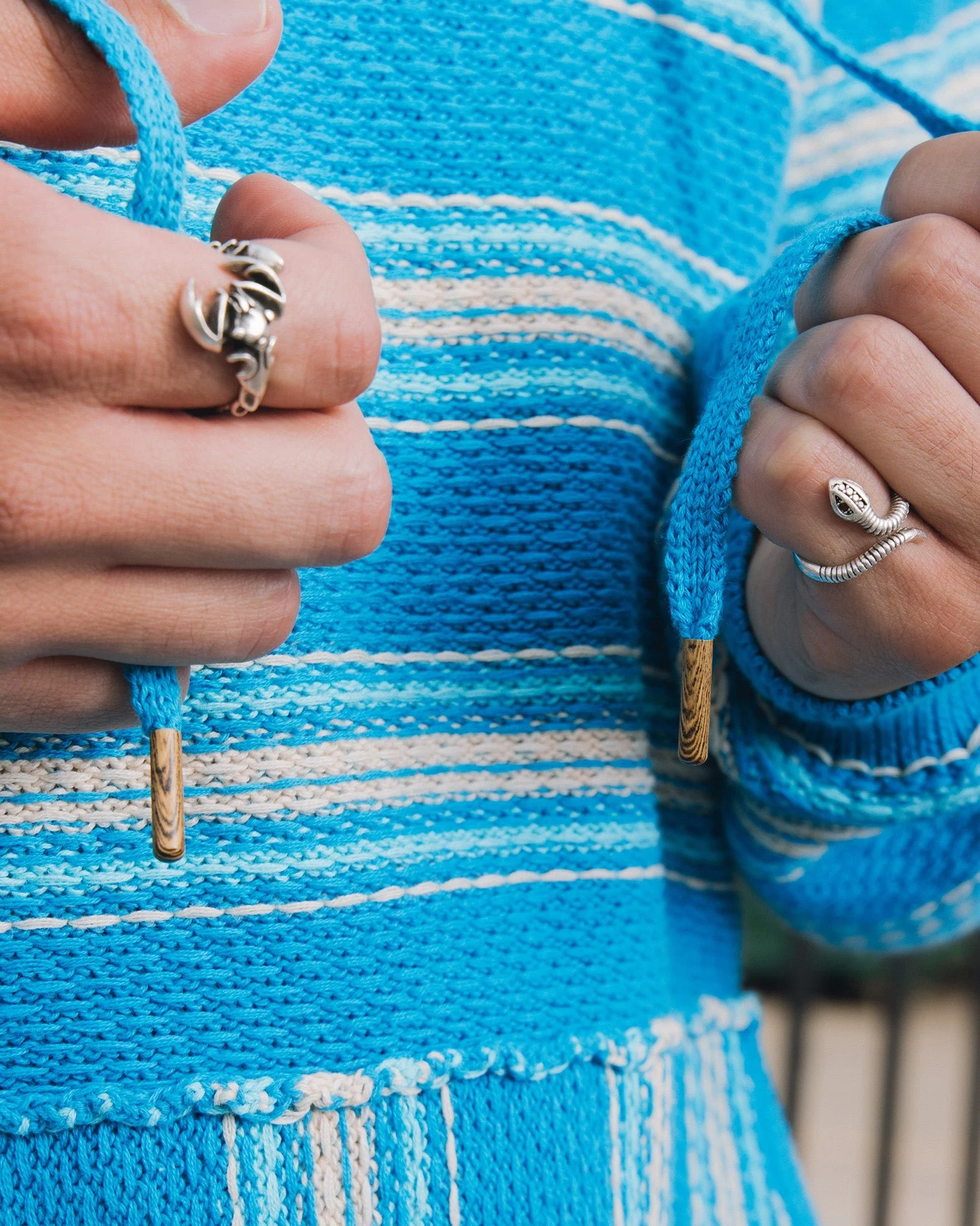 The Smuggler Hoodie - Blue & White - Image 4