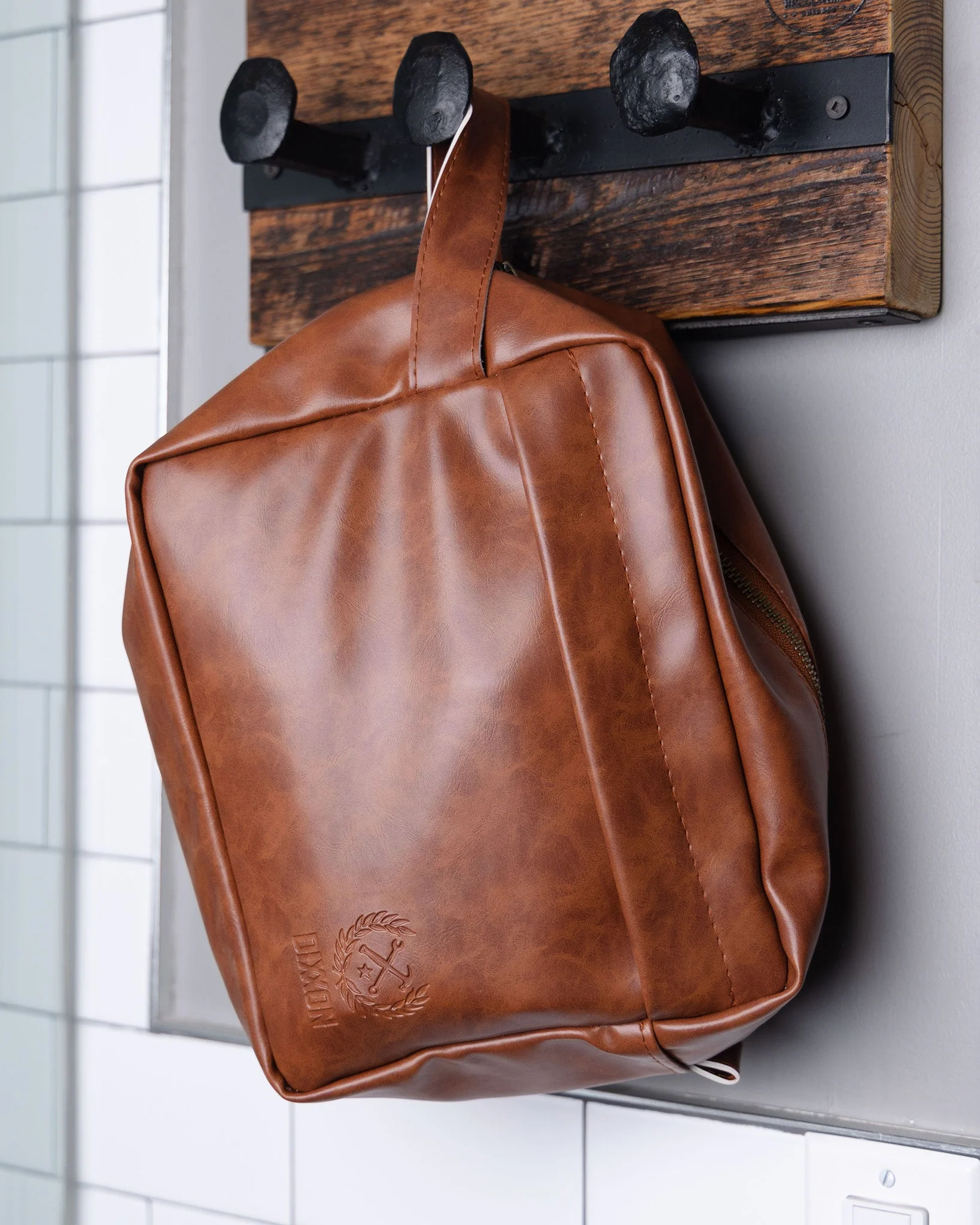 Toiletry Bag - Brown Leather - Image 2