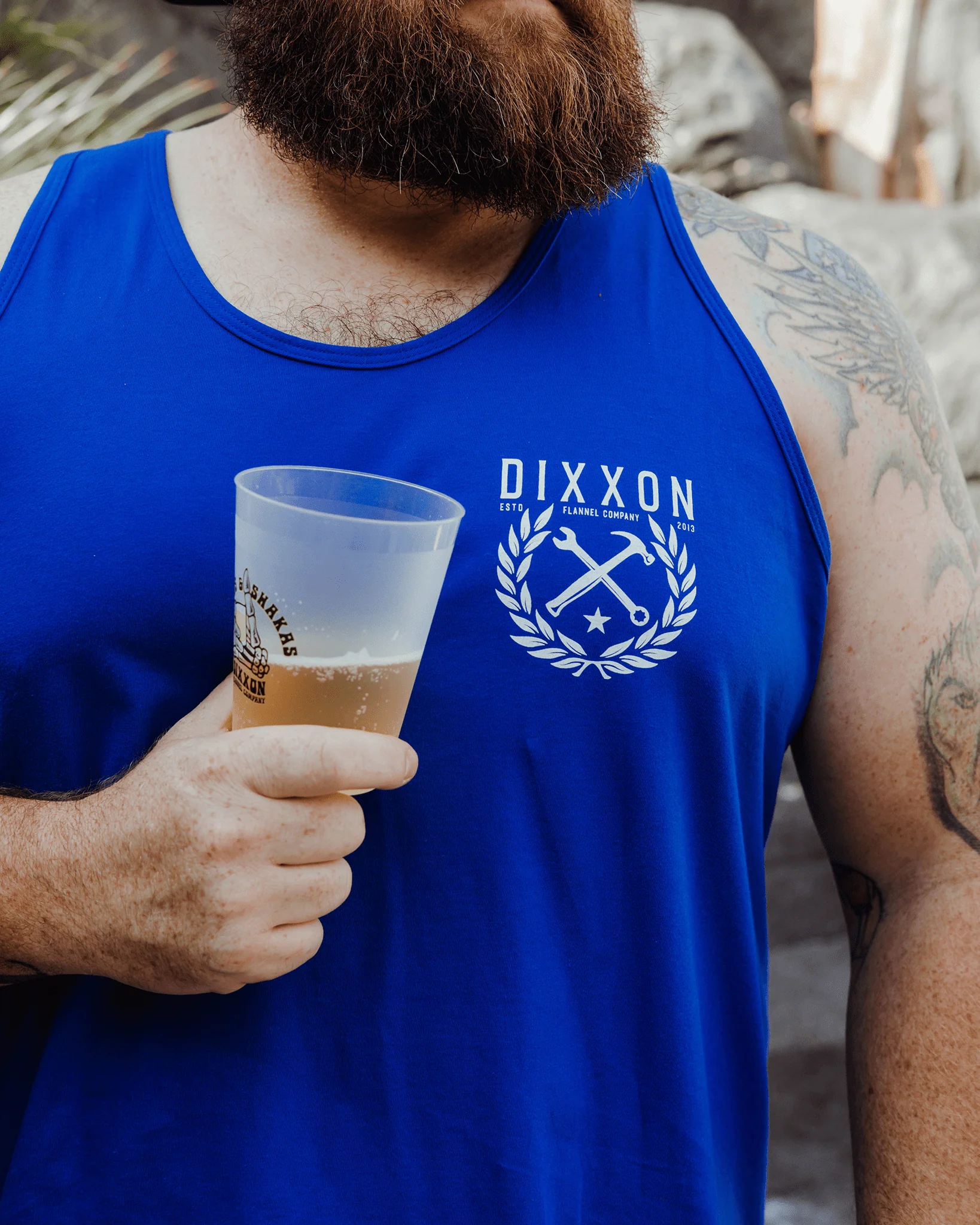 White Tradition Badge Tank - Royal Blue - Image 2