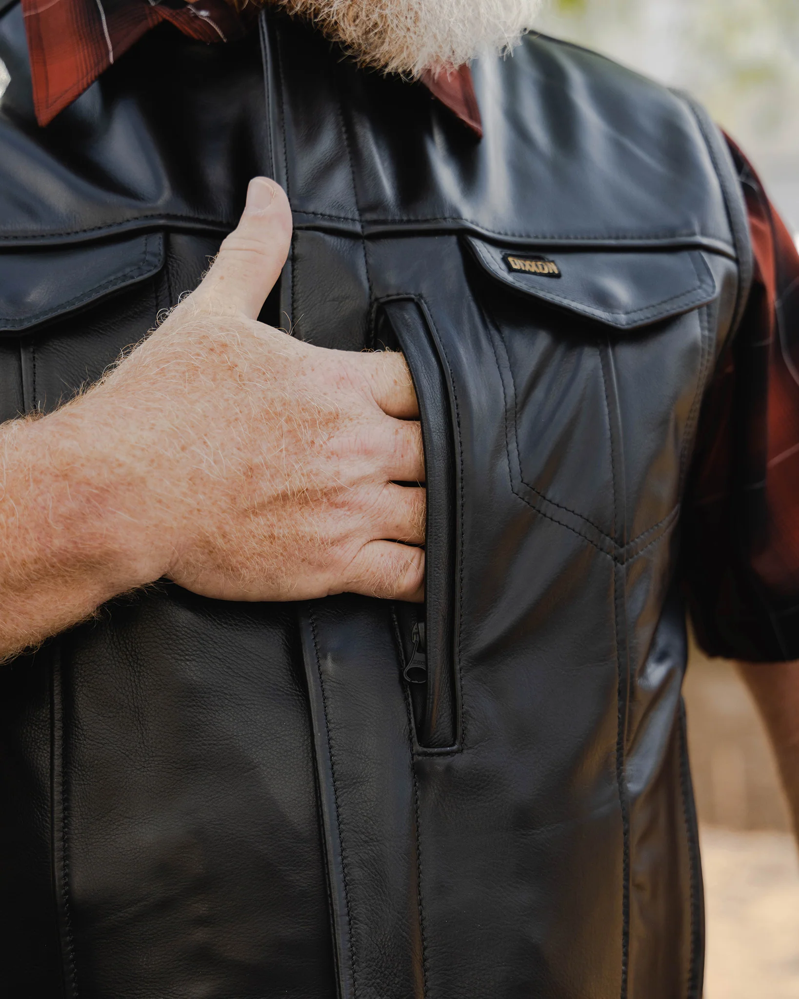 Walker Leather Vest - Black - Image 6