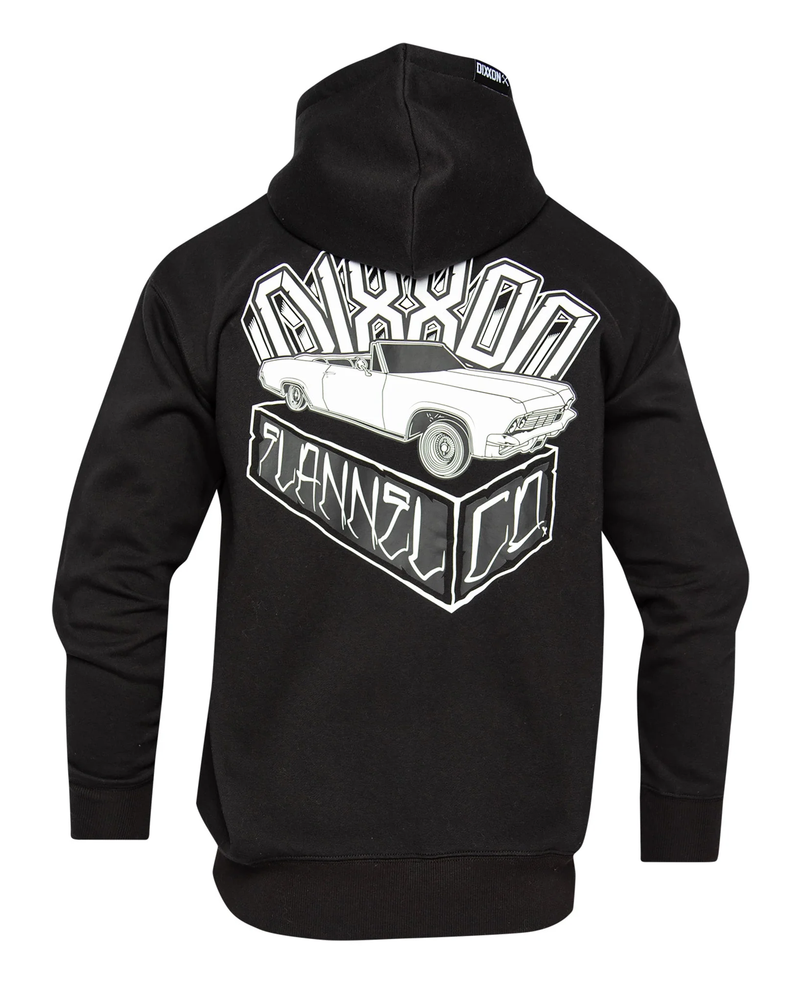 White Block Zip Up Hoodie - Black - Image 2
