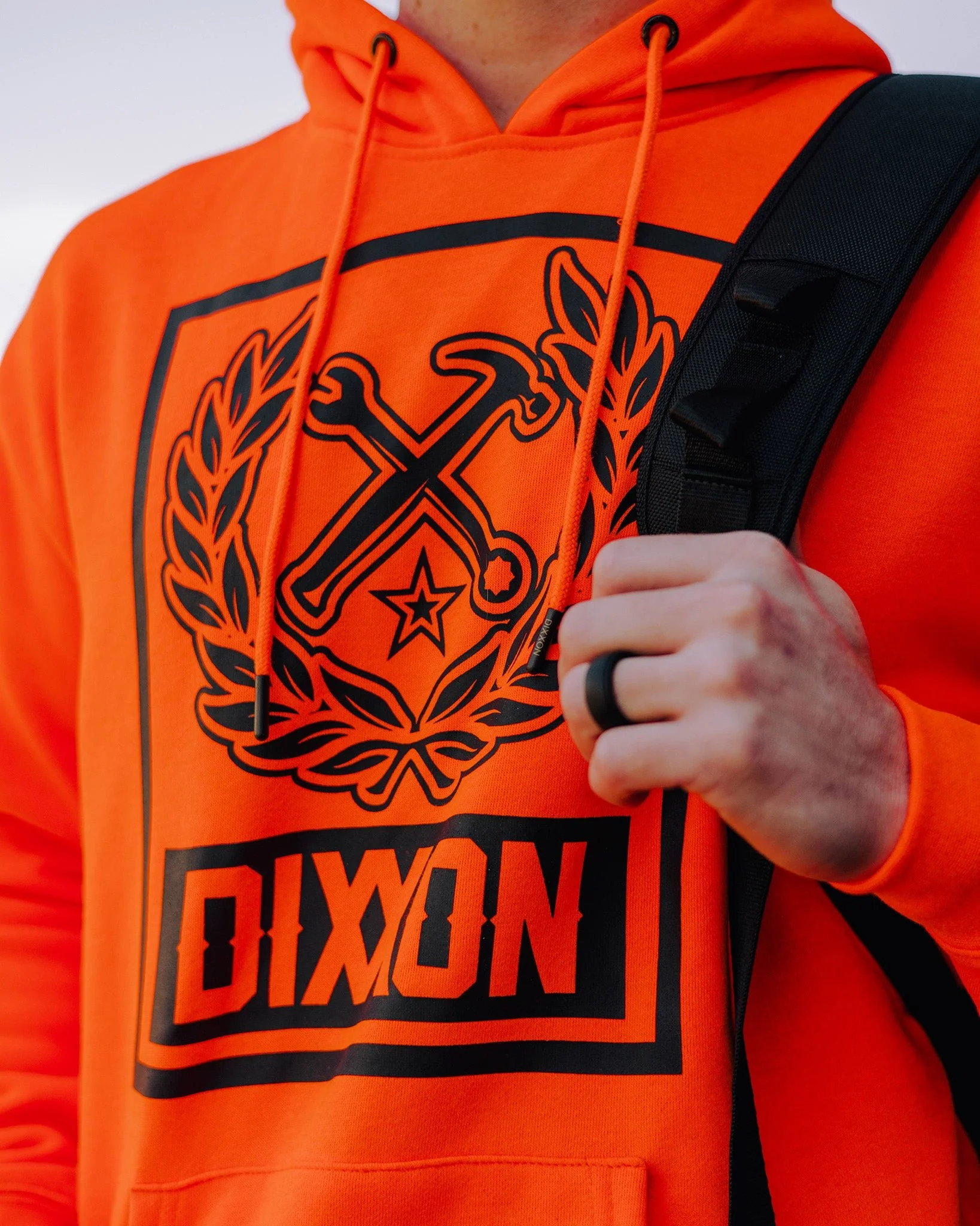 Black Box Crest Pullover Hoodie - Safety Orange - Image 2