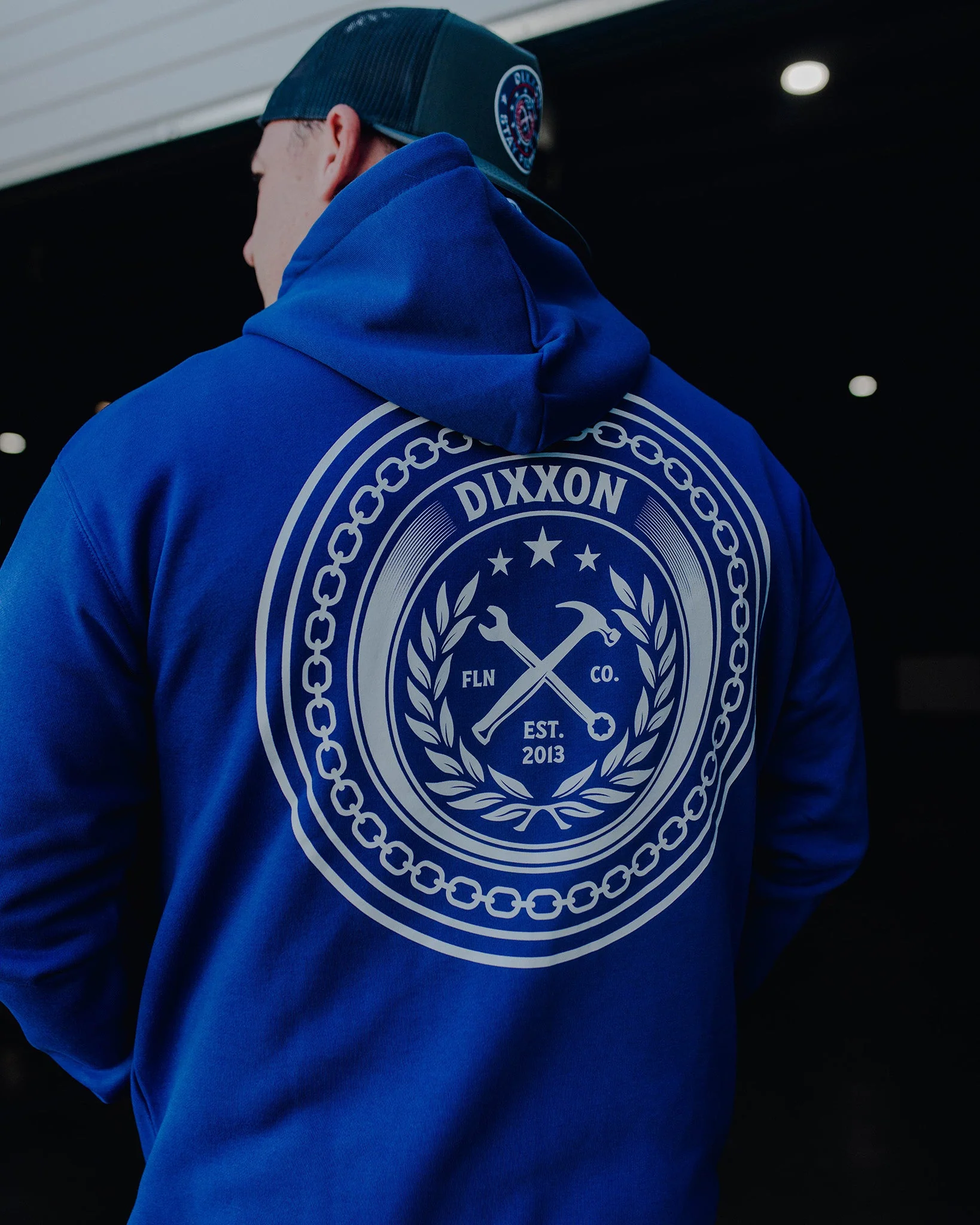 White Chain Badge Zip Up - Blue - Image 2