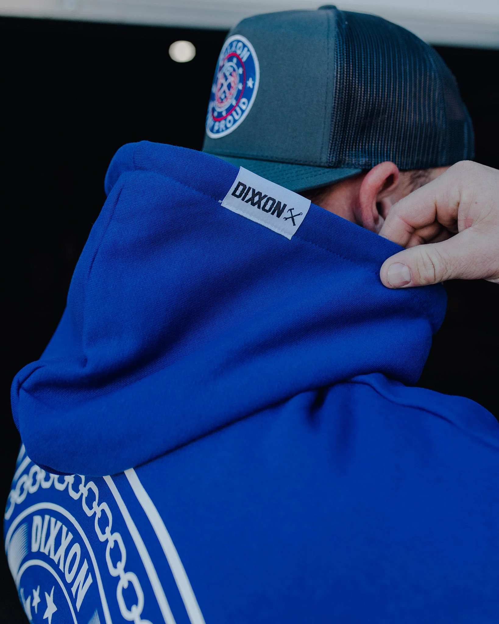White Chain Badge Zip Up - Blue - Image 4