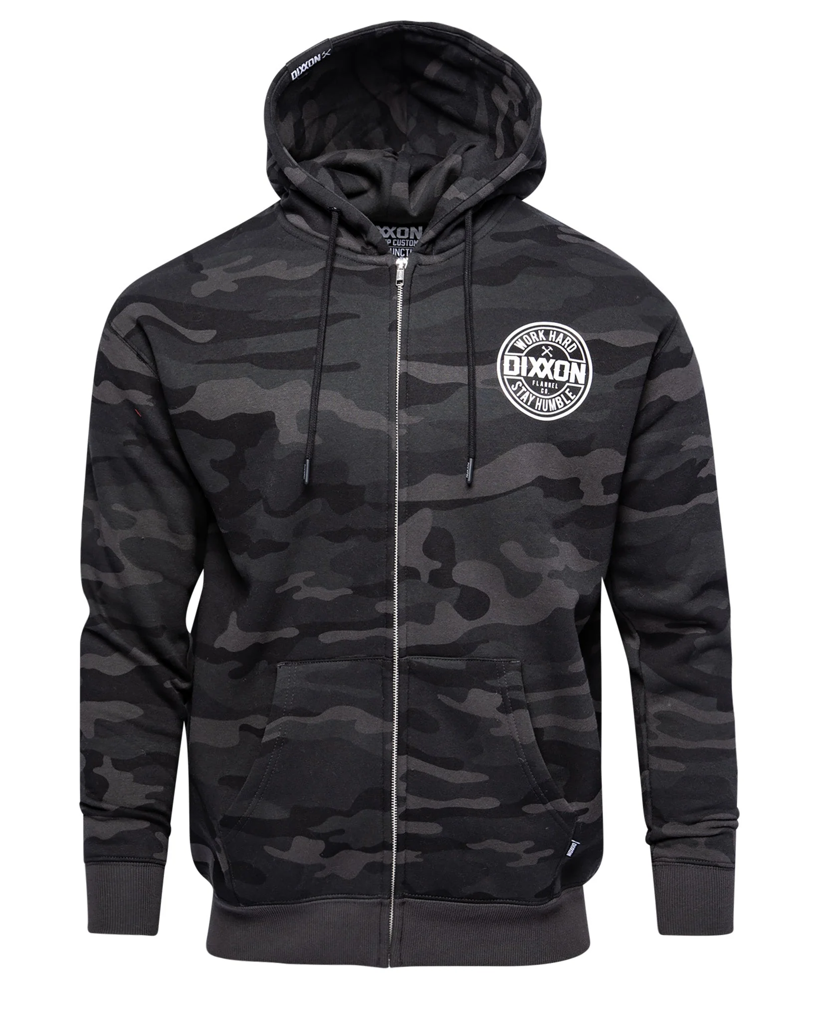 White Corpo Zip Up Hoodie - Black Camo - Image 3