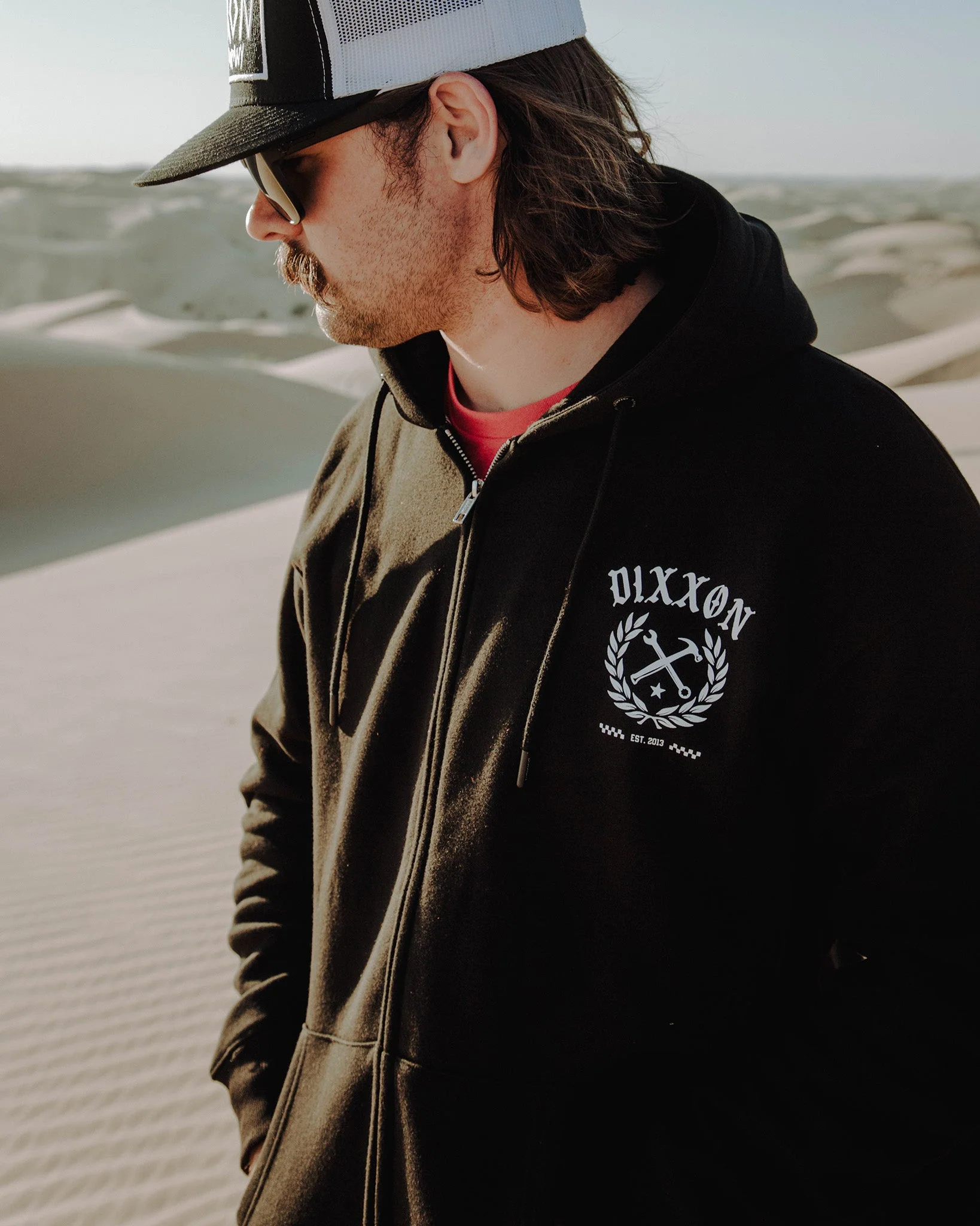 White Cruz Zip Up Hoodie - Black - Image 3