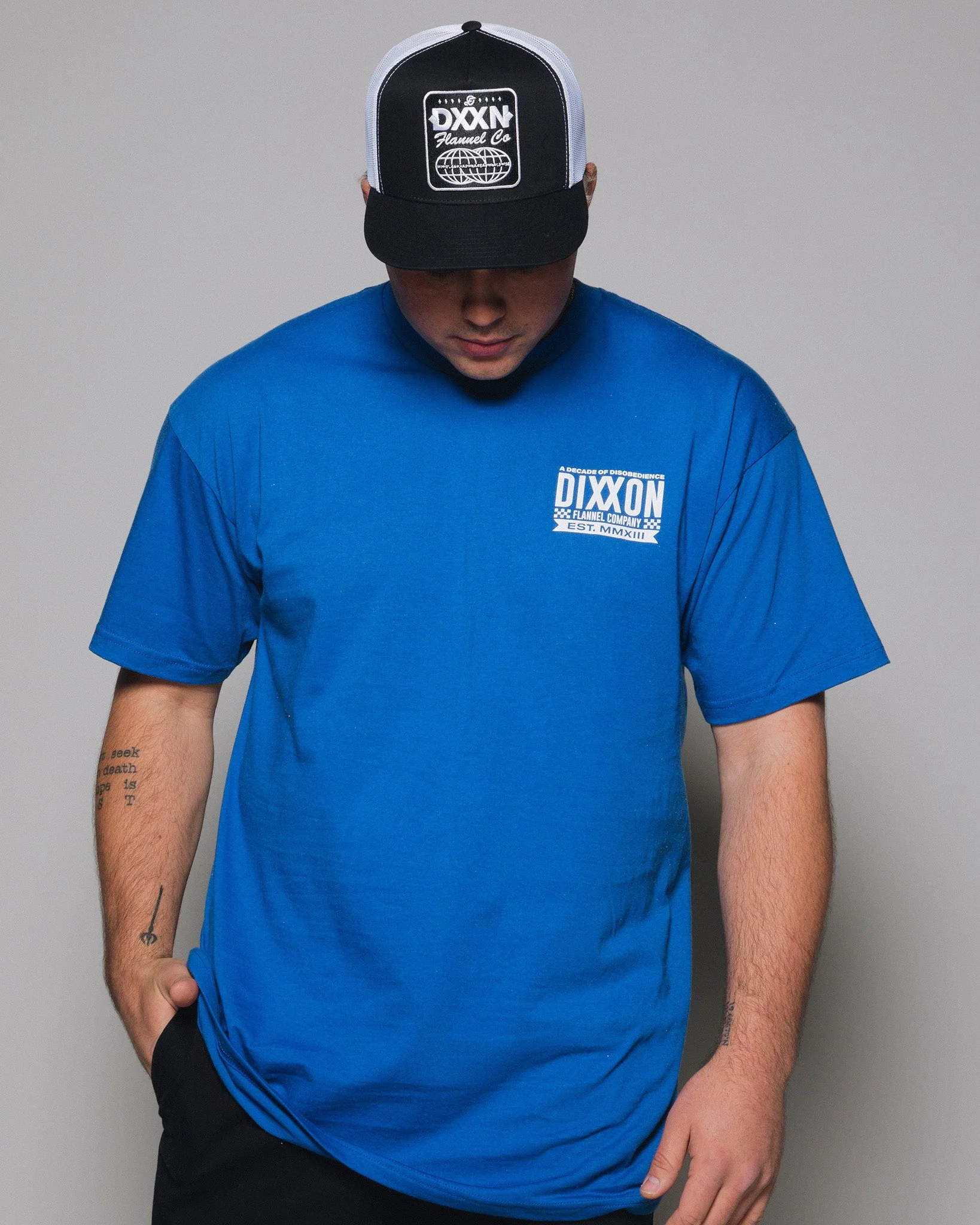 White Decade of Disobedience T-Shirt - Blue - Image 4