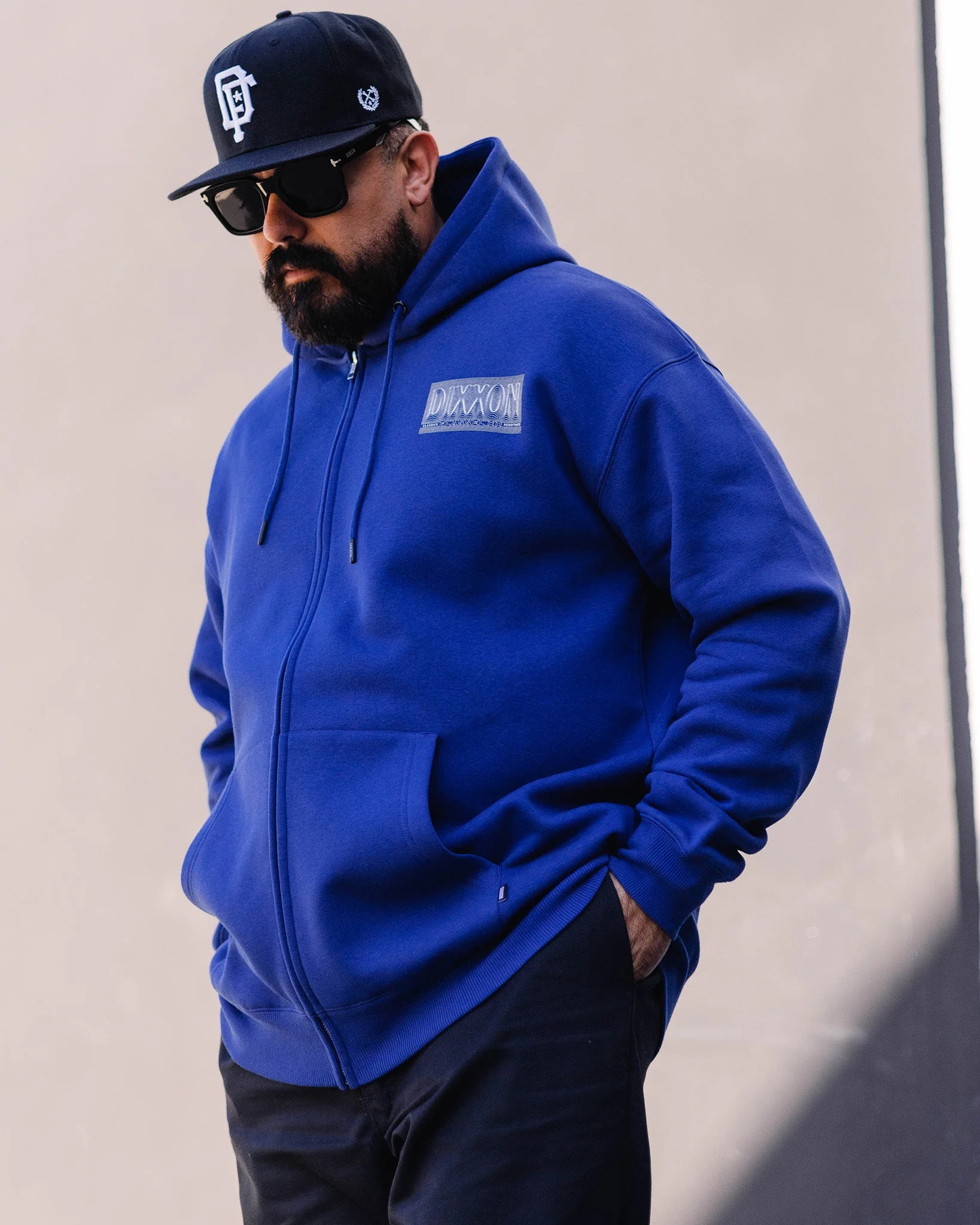 White Epicenter Zip Up Hoodie - Blue - Image 6