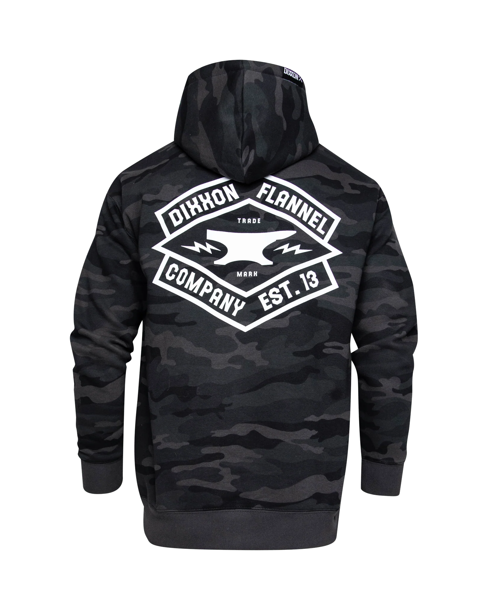 White Forged Zip Up Hoodie - Black Camo - Image 2