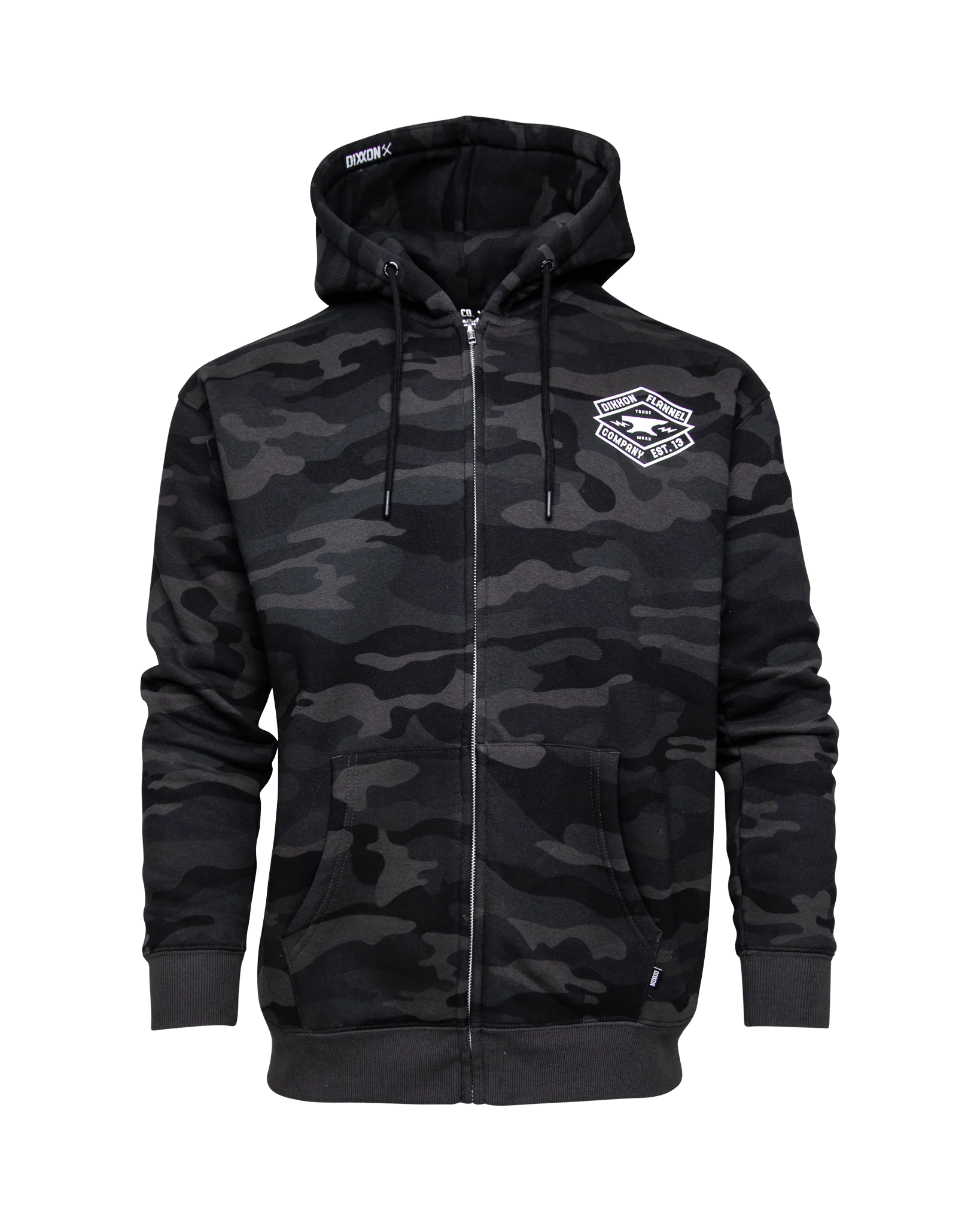 White Forged Zip Up Hoodie - Black Camo - Image 3