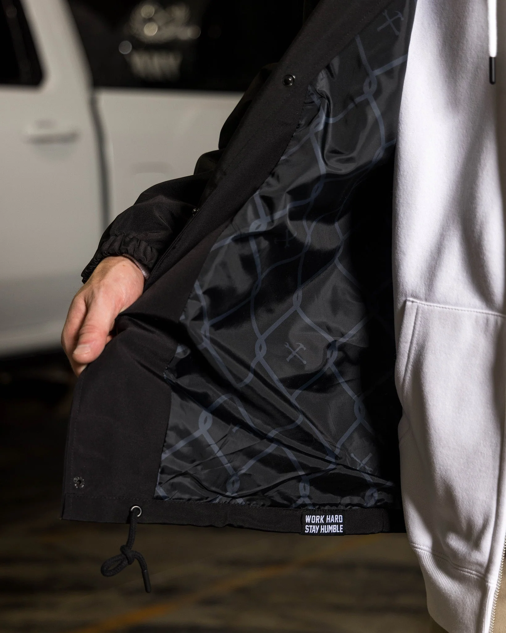 White & Gold Ignite Coaches Jacket - Black - Image 6