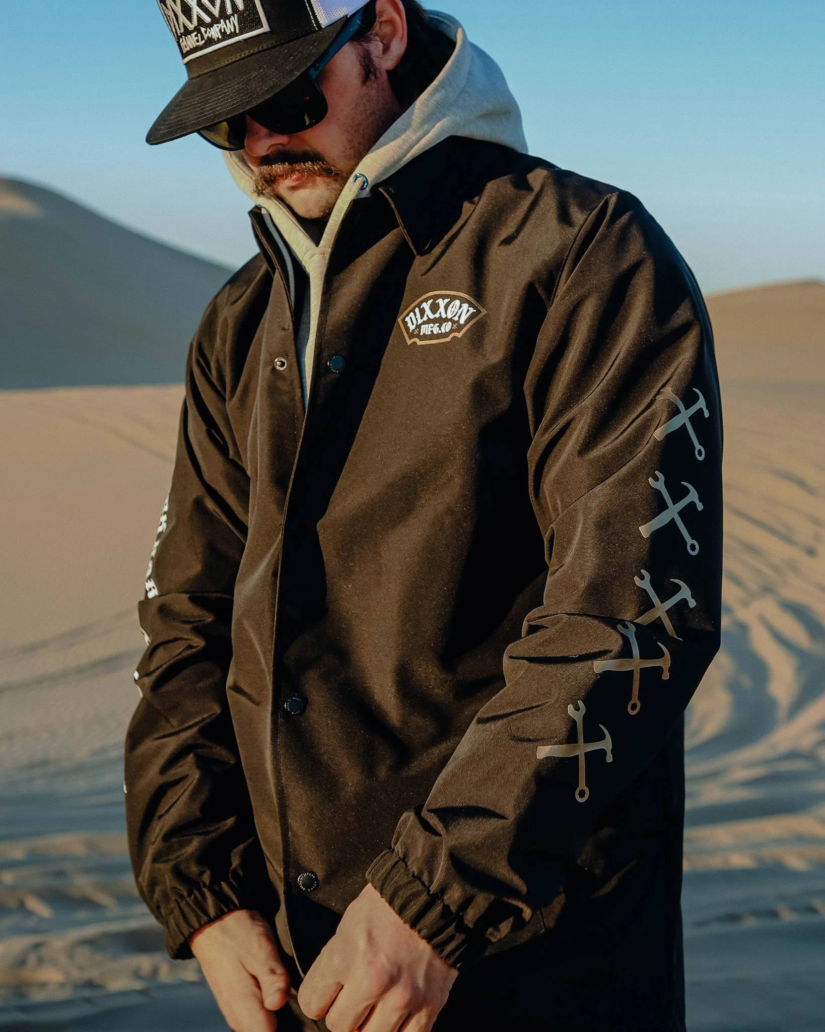White & Gold Salty Patch Coaches Jacket - Black - Image 6