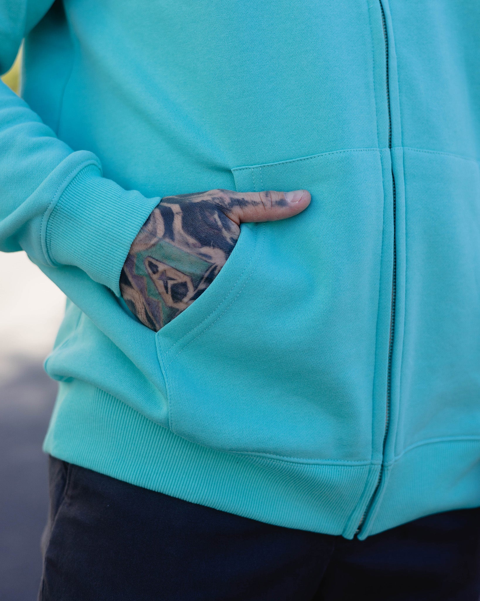 White & Gray Weld Zip Up Hoodie - Tiffany - Image 5