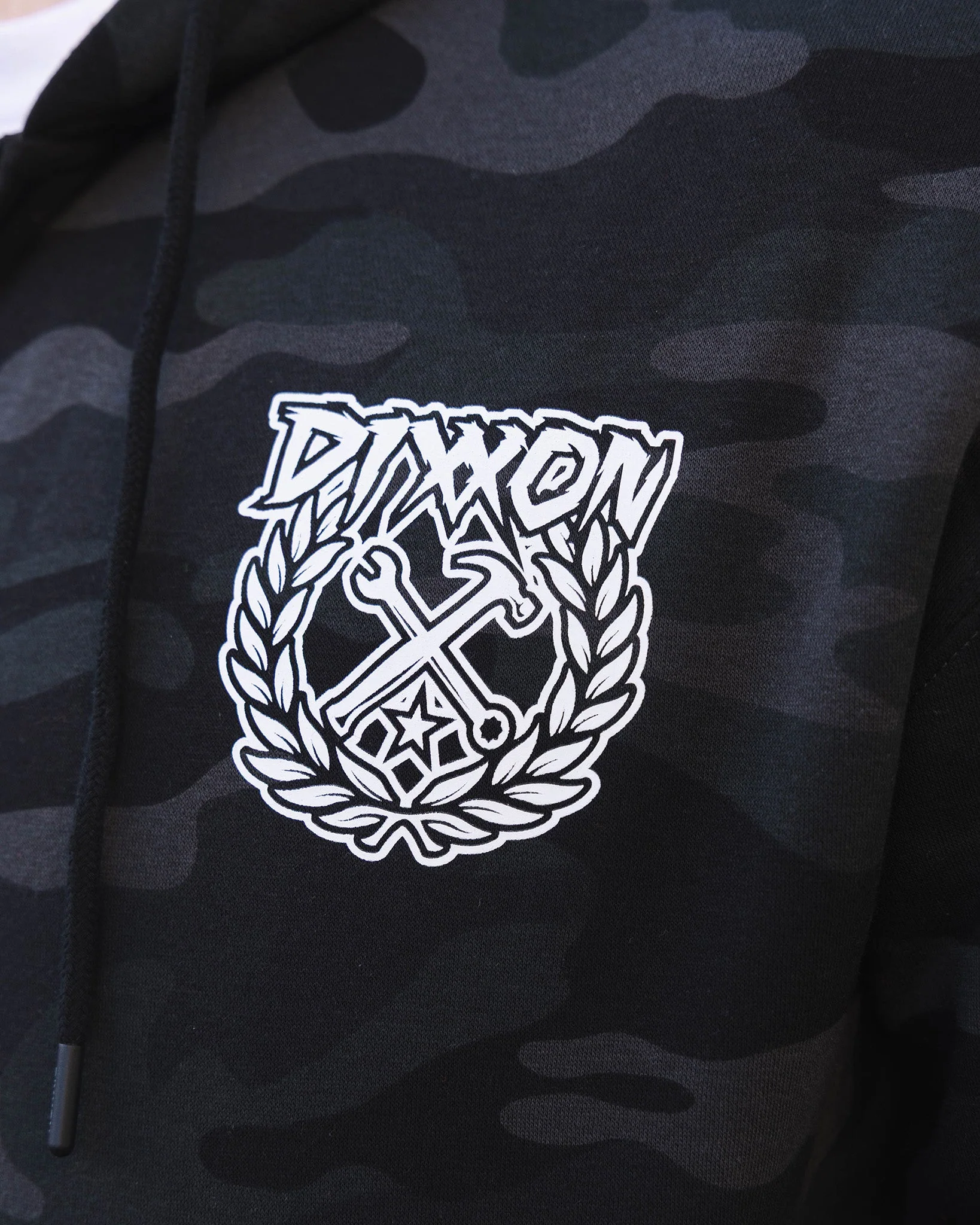 White Party Crest Zip Up Hoodie - Black Camo - Image 6
