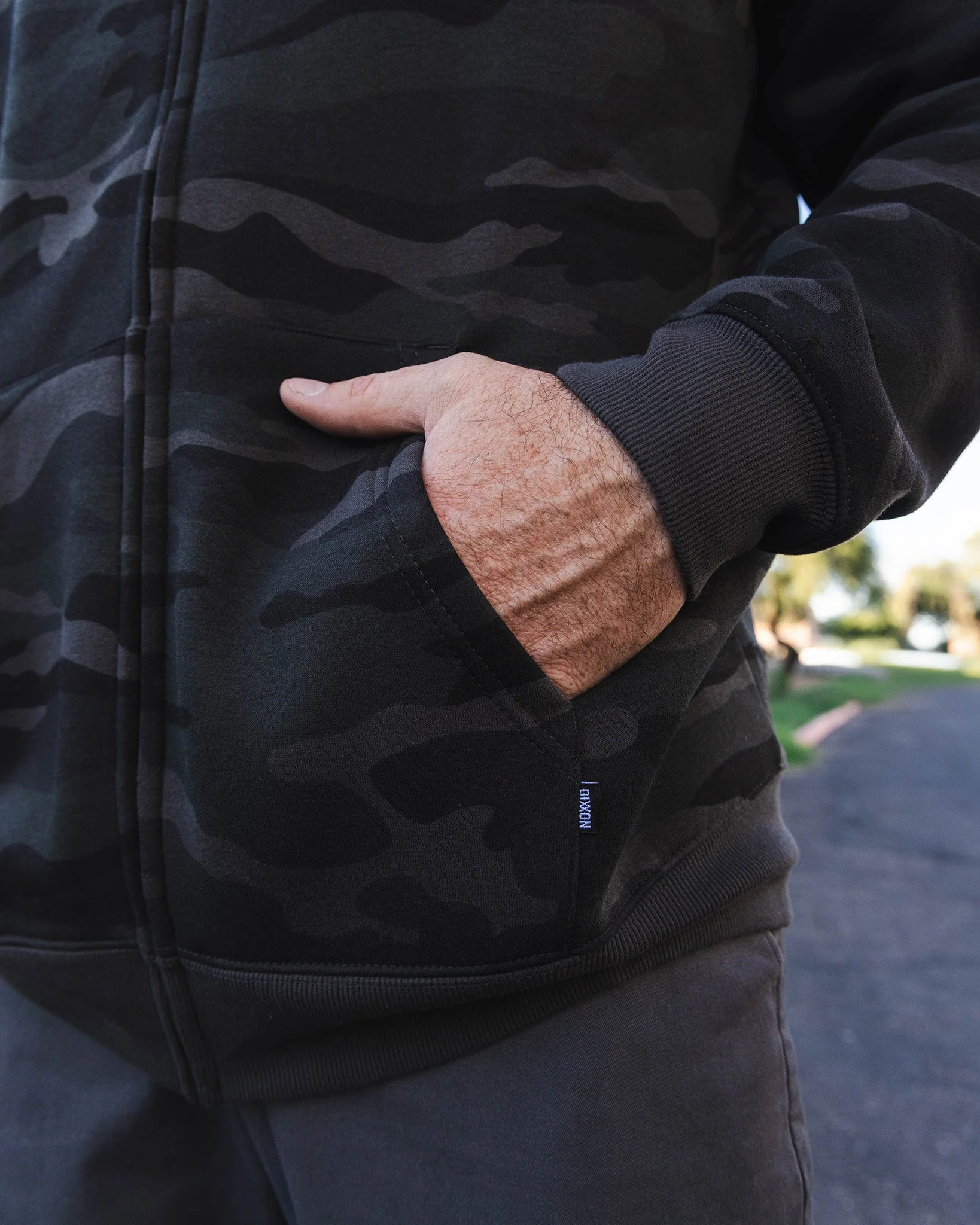 White Party Crest Zip Up Hoodie - Black Camo - Image 7